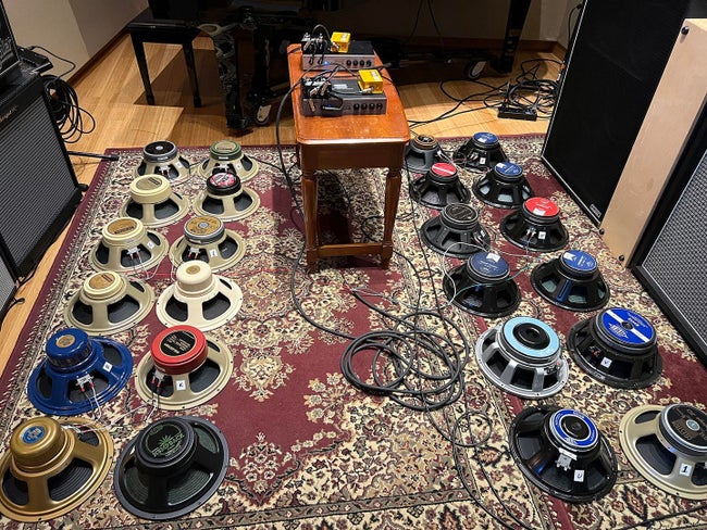 All the speakers are hooked up for an eight-hour break-in session at Sweetwater Studios' Studio A.