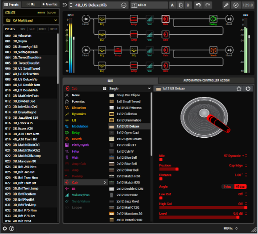 Figure 1: Multiband preset used in the Helix Multiband Crunch audio example.