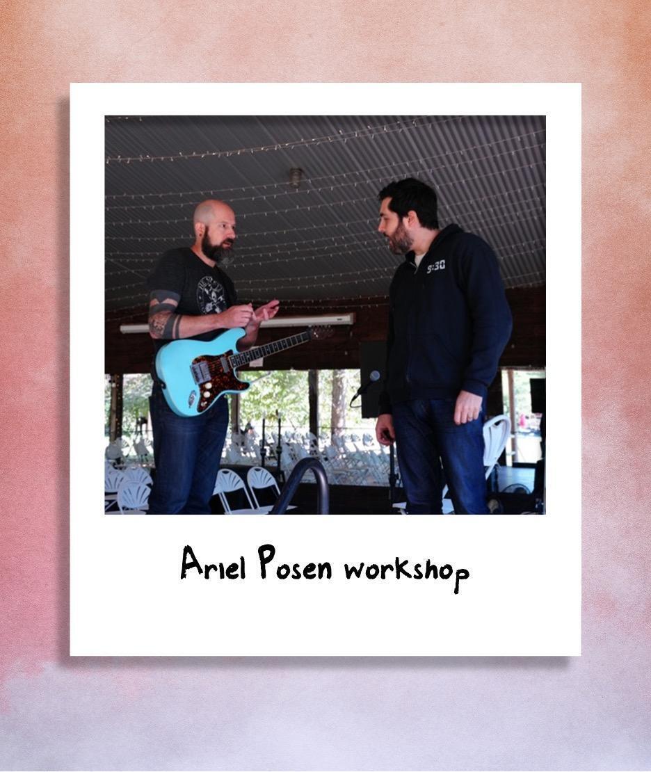 A polaroid of the bAriel Posen Workshop at The Woodshed 2024.