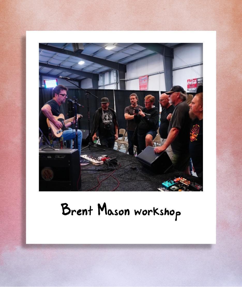 A polaroid of the Brent Mason Workshop at The Woodshed 2024.