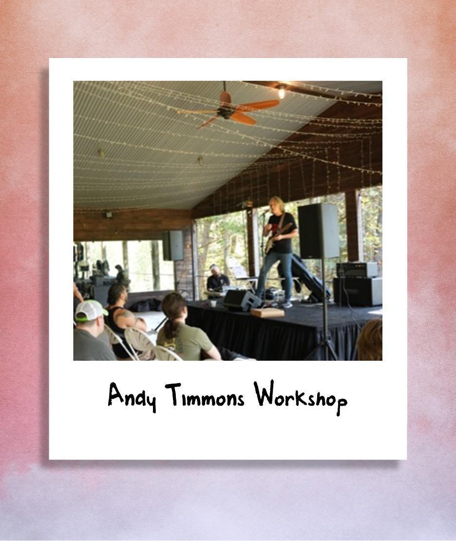 A polaroid of the Andy Timmons Workshop at Woodshed 2024.