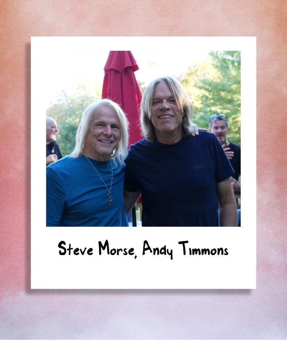 A polaroid of Steve Morse and Andy Timmons at The Woodshed 2024.