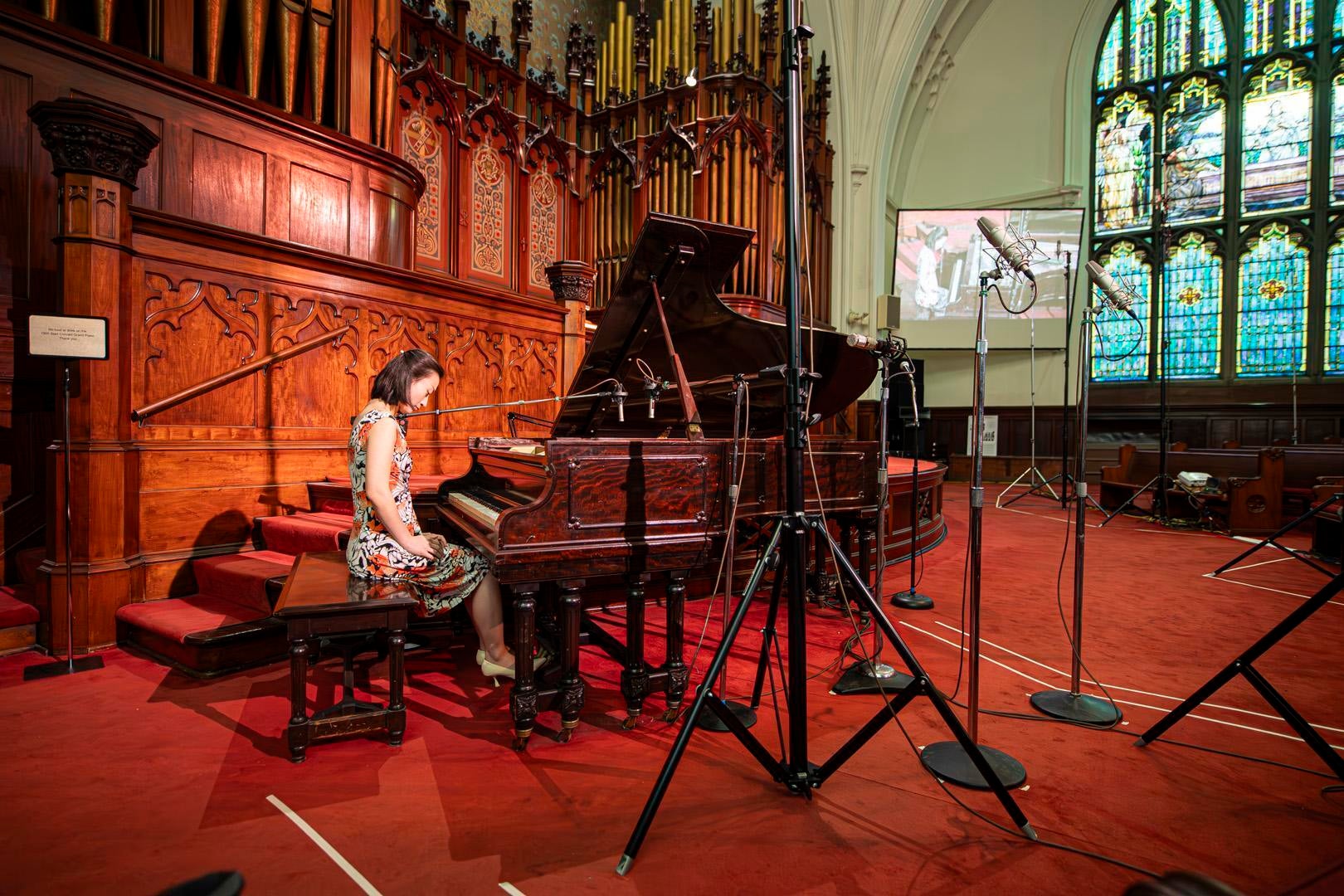 Shiyu Wang, adjunct professor at Indiana University East and pianist for the event