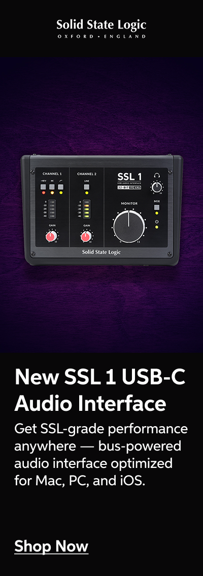 Solid State Logic — New SSL 1 USB-C Audio Interface — Get SSL-grade performance anywhere — bus-powered audio interface optimized for Mac, PC, and iOS. — Shop Now