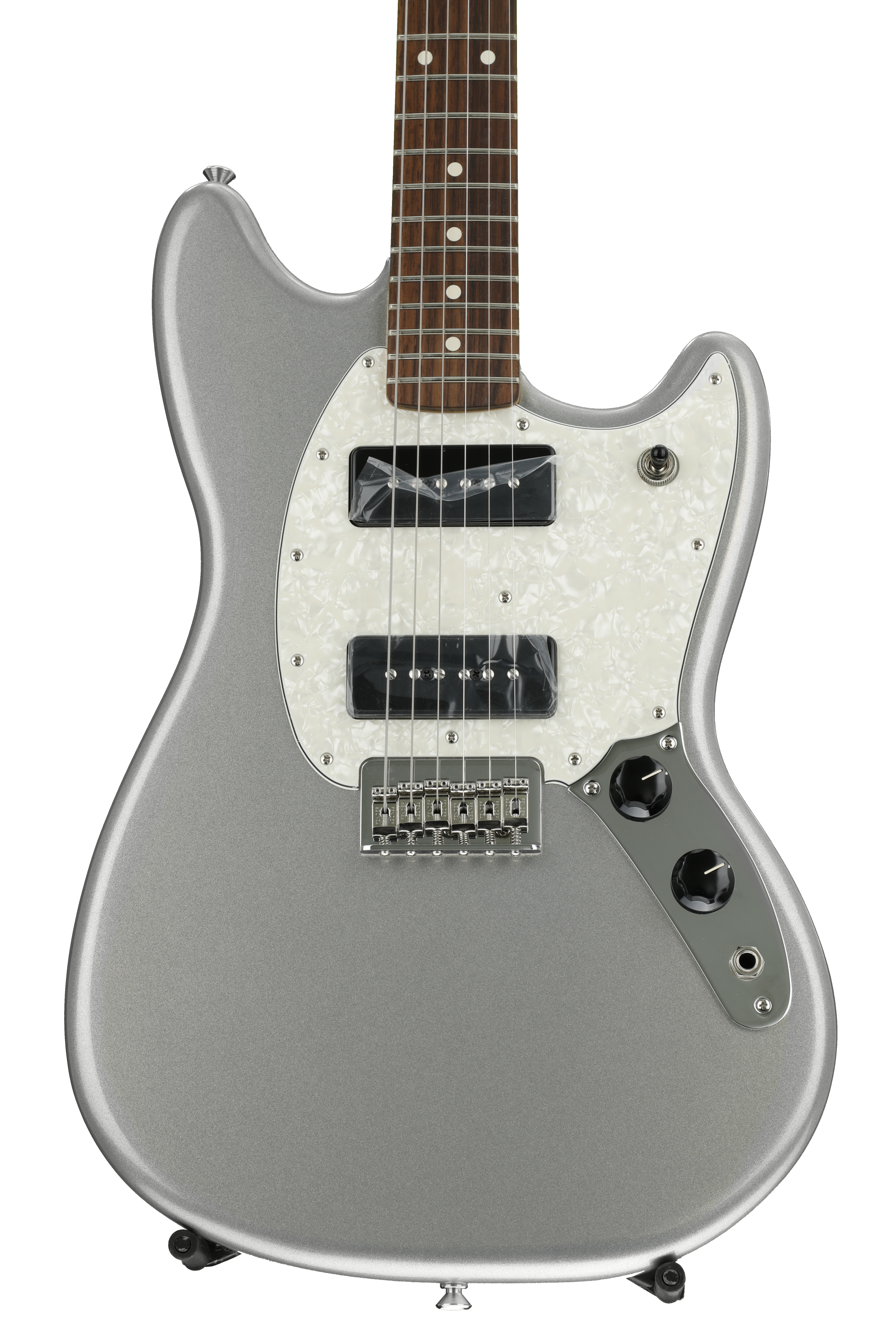 Fender Mustang 90 Silver / フェンダー ムスタング Fender Mustang 90 - Silver with Rosewood Fingerboard