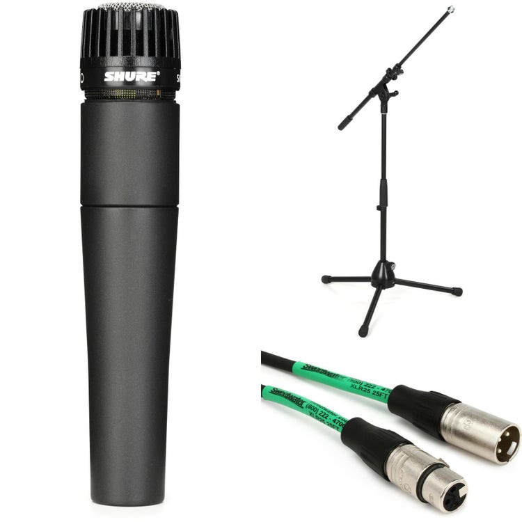 Shure SM57 Instrument Microphone Bundle with Short Stand and Cable