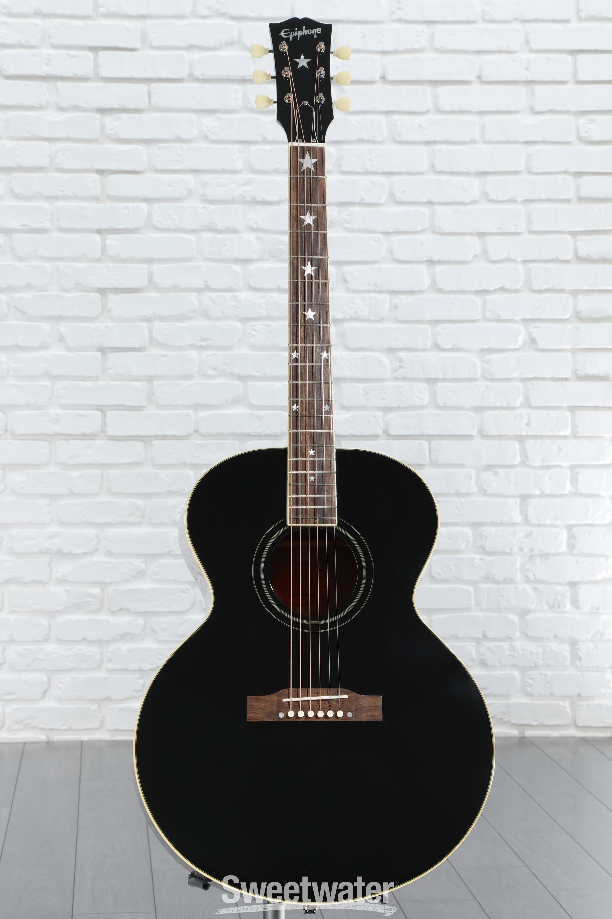 Epiphone J-180 LS Acoustic-electric Guitar - Ebony | Sweetwater