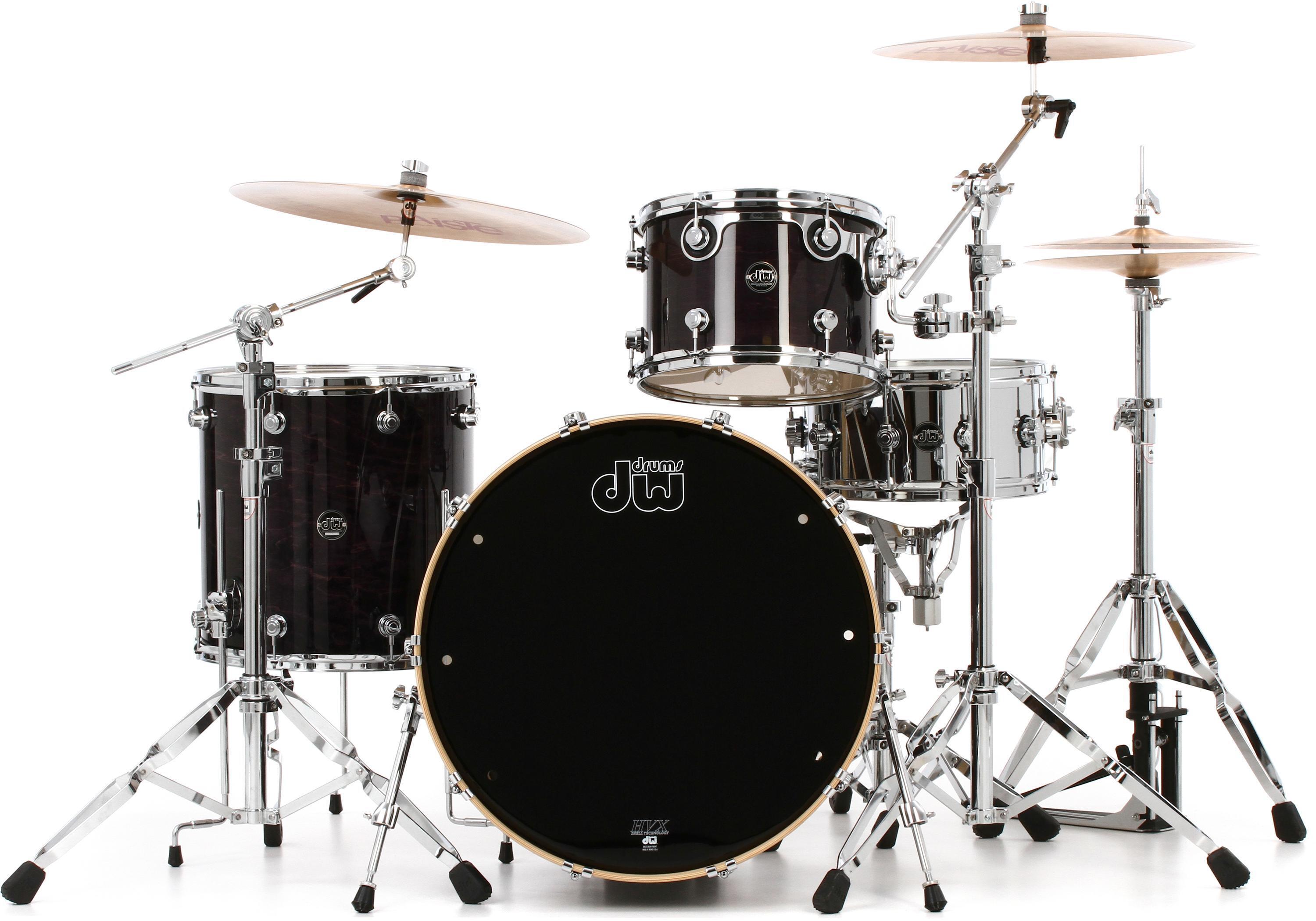 Photo of DW Performance Series 3-piece Shell Pack with 24 inch Bass Drum - Ebony Stain Lacquer