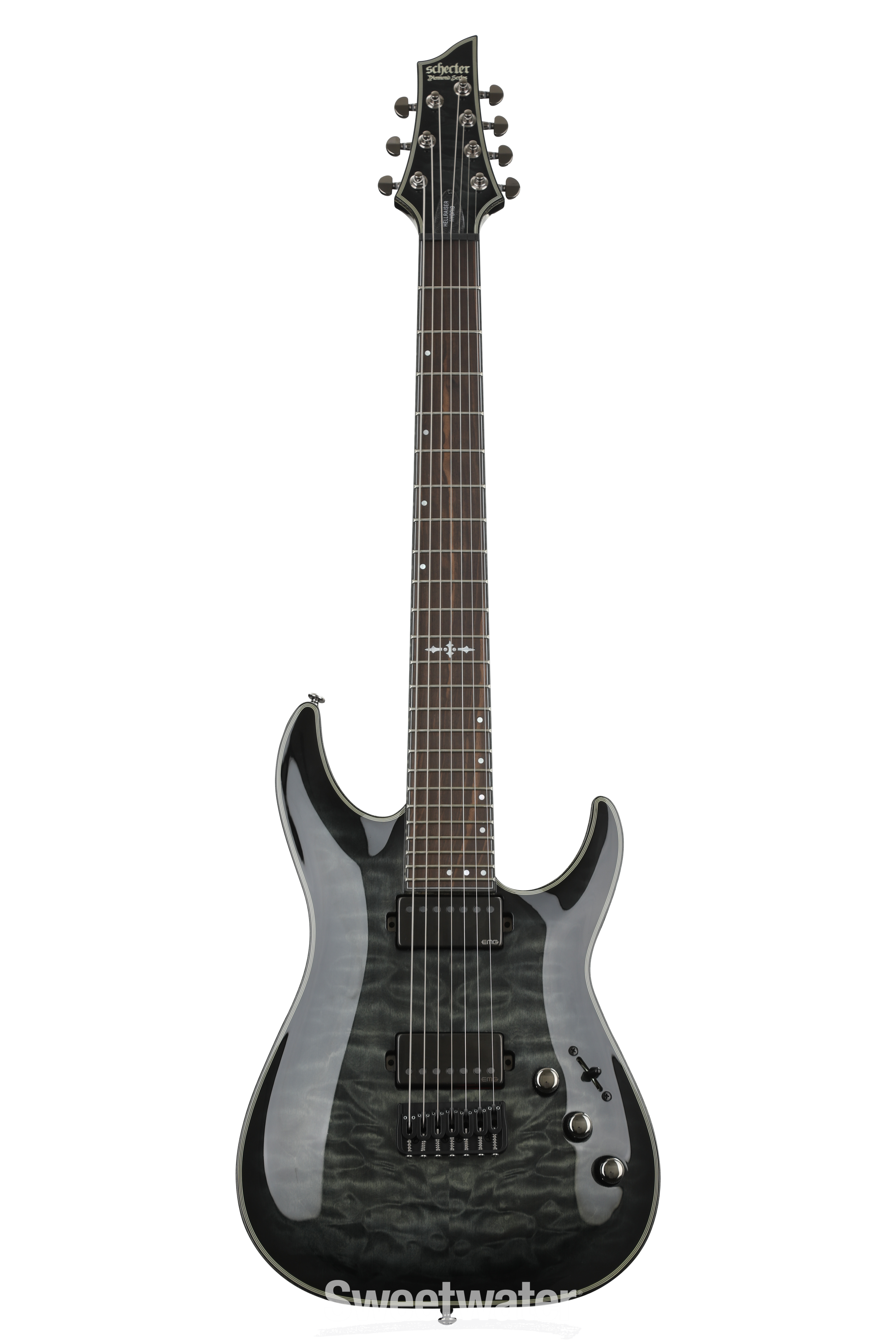 Schecter Hellraiser Hybrid C-7 - Trans Black Burst