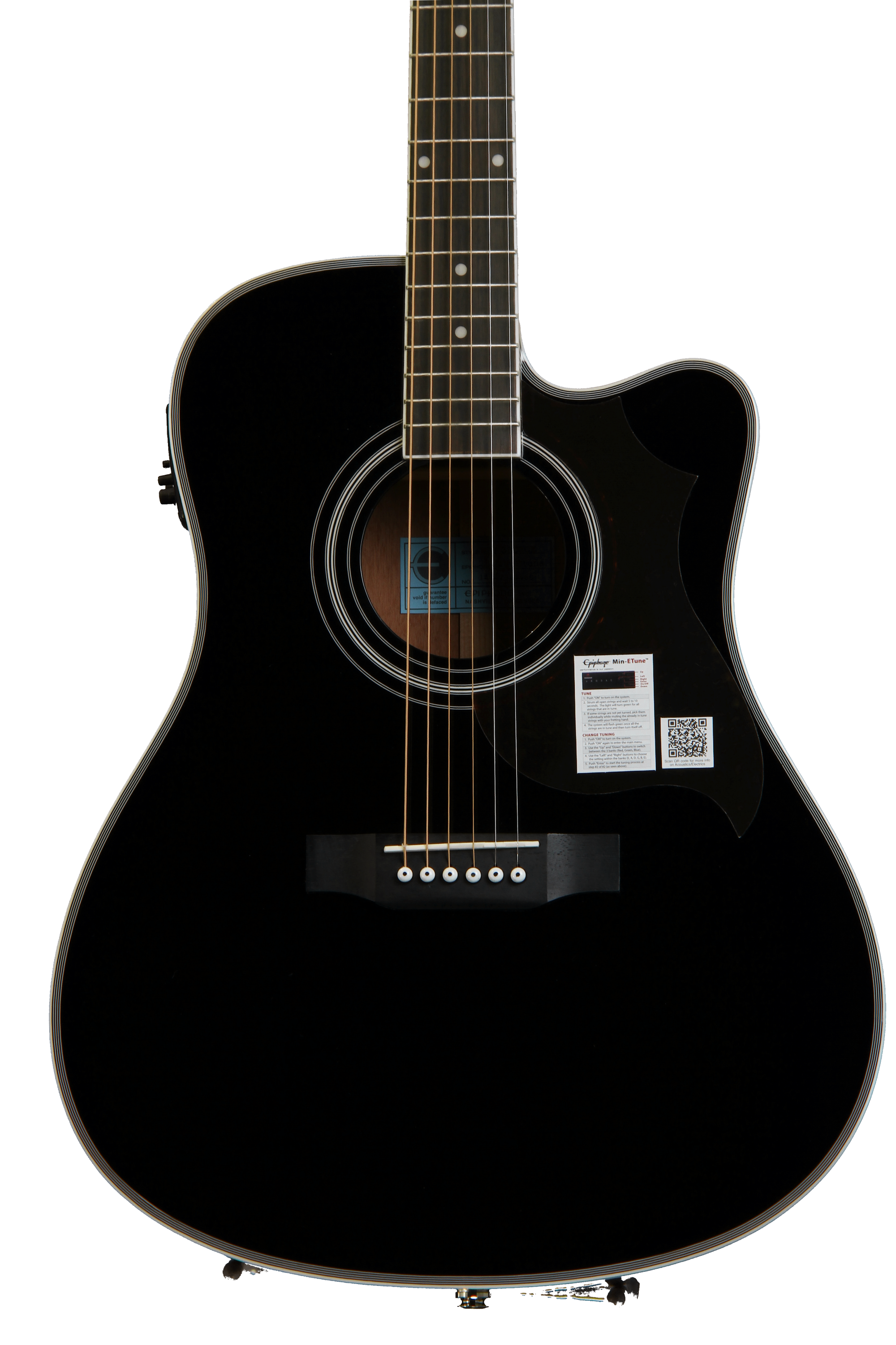 Epiphone FT-350SCE with Min-ETune - Ebony | Sweetwater