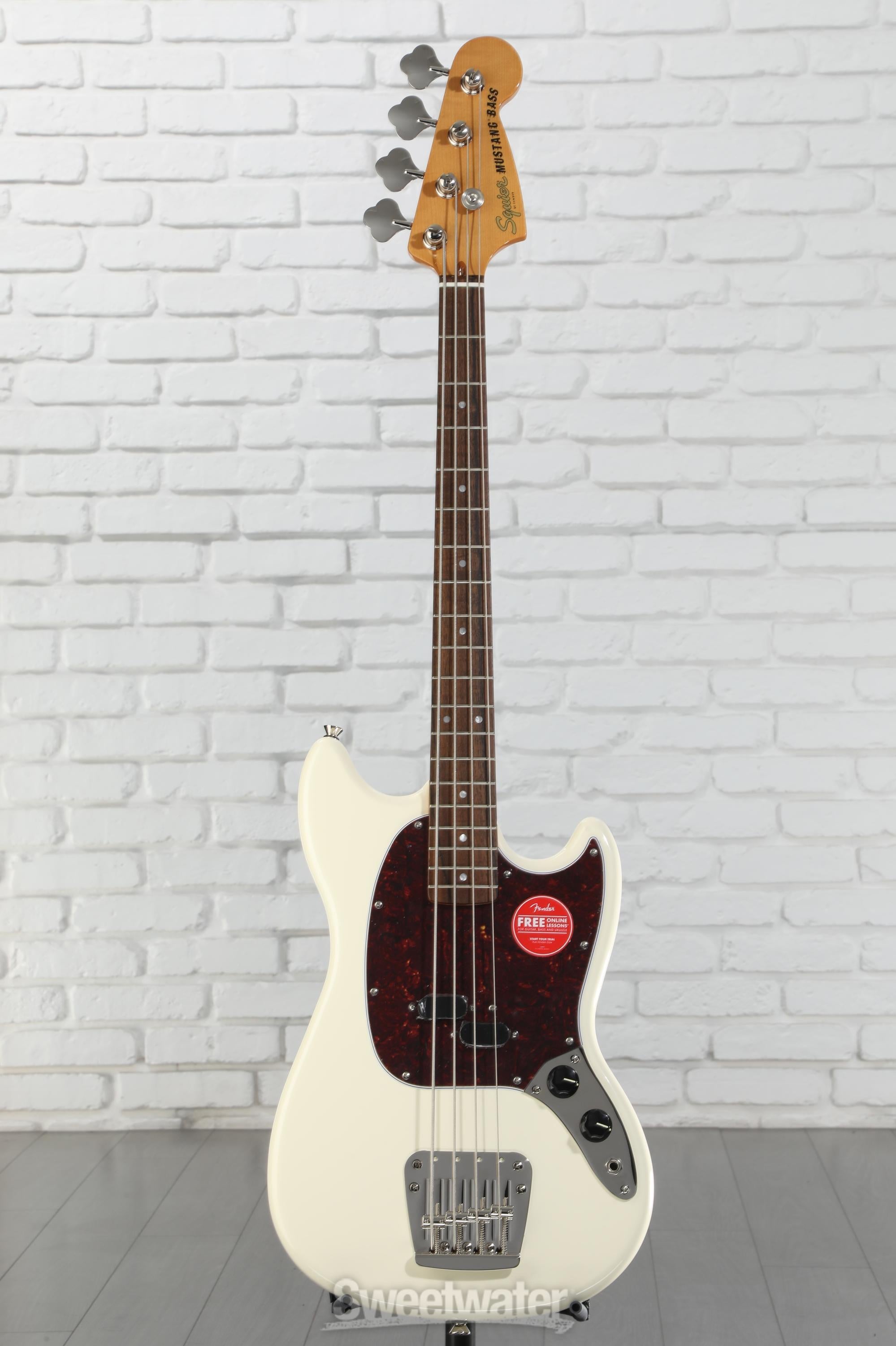 Squier Classic Vide ‘60s Mustang Bass Squier Classic Vibe '60s Mustang Bass Guitar Olympic White