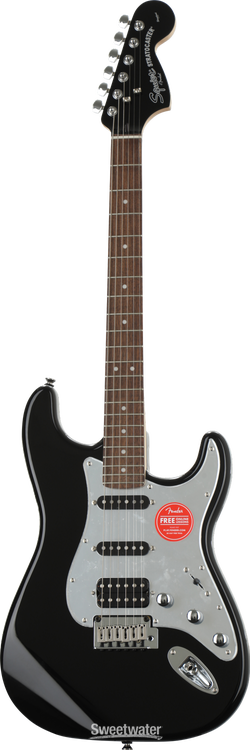 Squier Black and Chrome Standard Stratocaster - Black with Laurel 