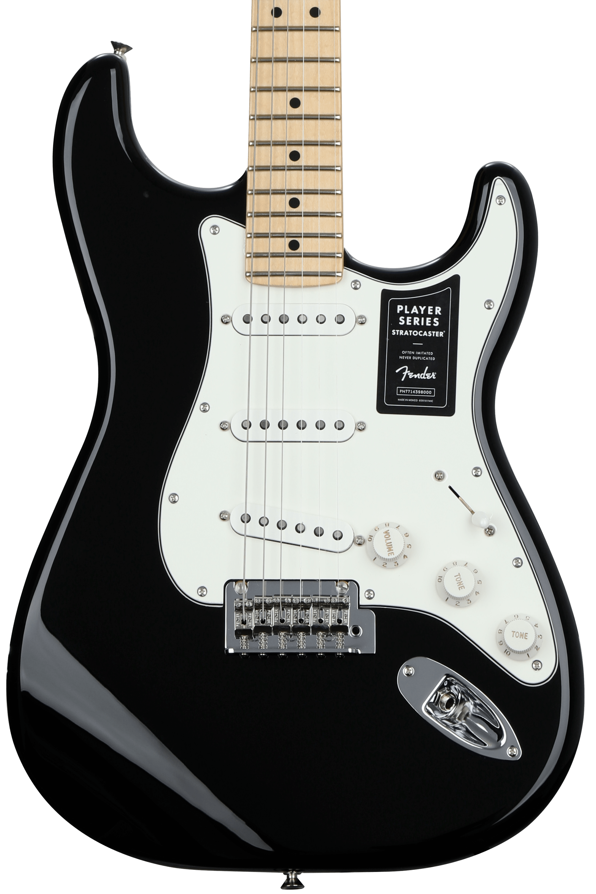 ギター Fender Mexico Player Stratocaster BLACK Fender Player Stratocaster - Black with Maple Fingerboard
