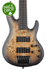 Photo of ESP LTD B-5 Ebony Bass Guitar - Charcoal Burst Satin