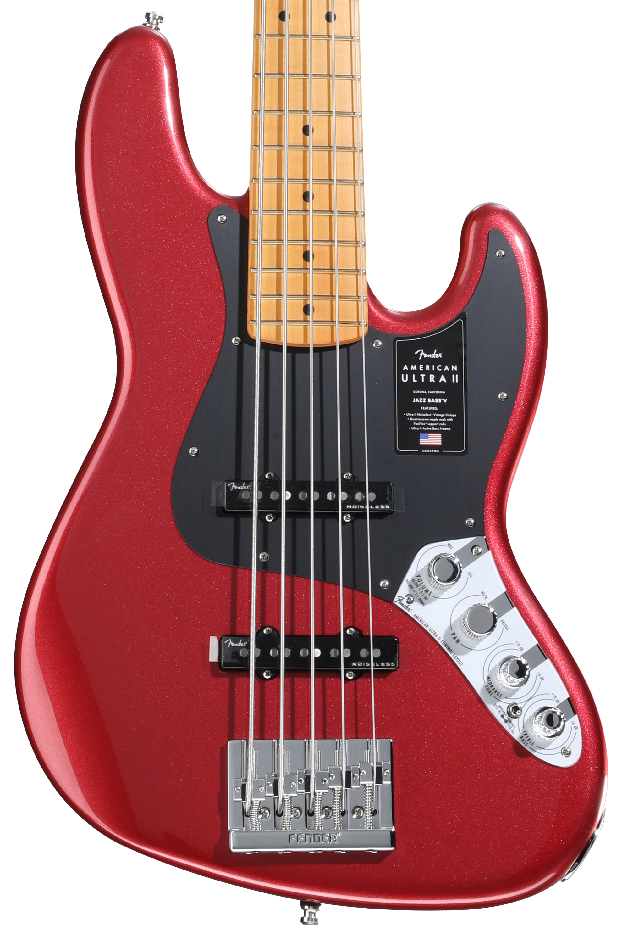 ベース Fender American Ultra Jazz Bass V USA Fender American Ultra Jazz Bass V - Arctic Pearl with Maple