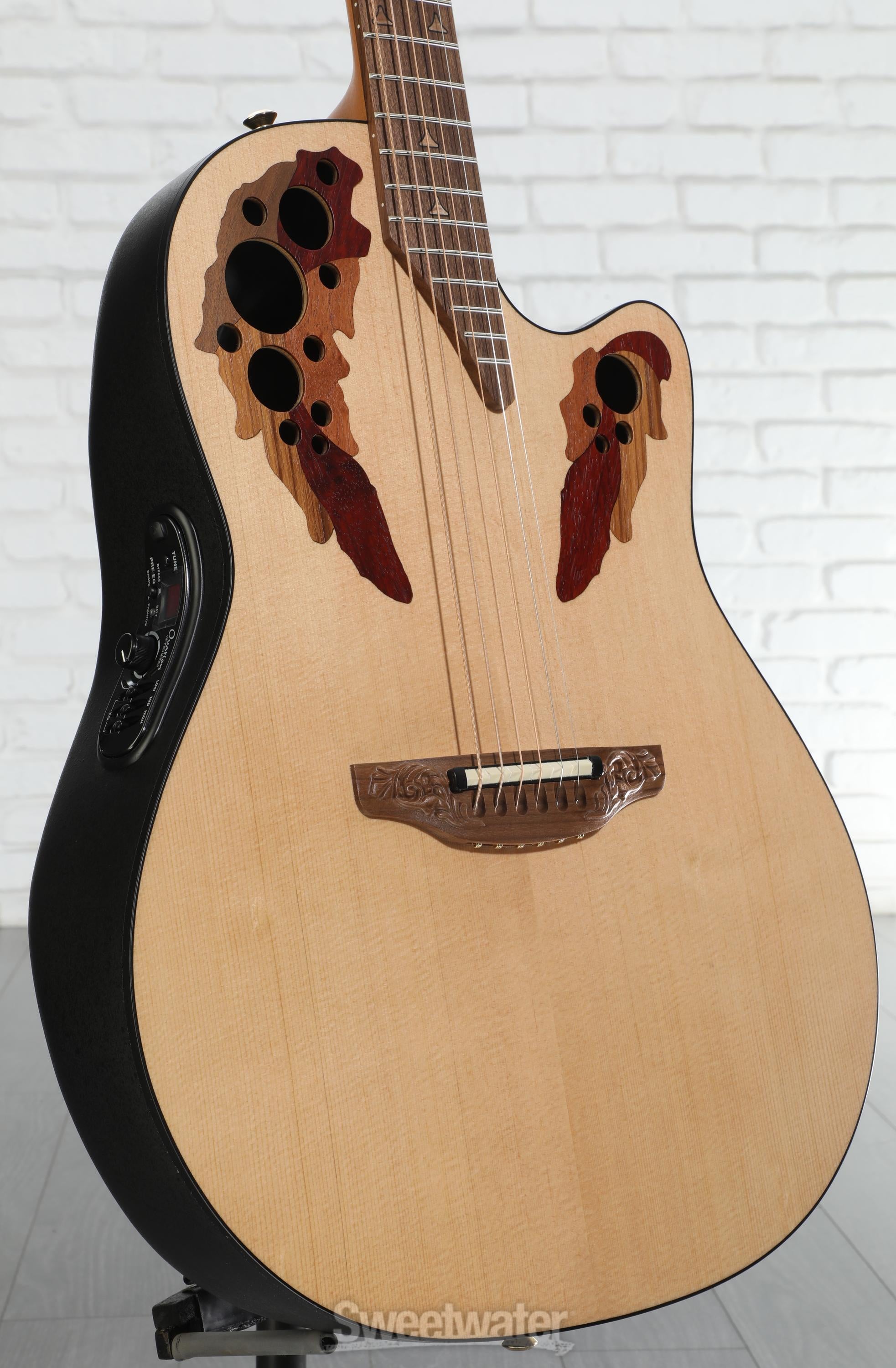Ovation USA Elite Deep Cutaway E-Acoustic Guitar - Natural