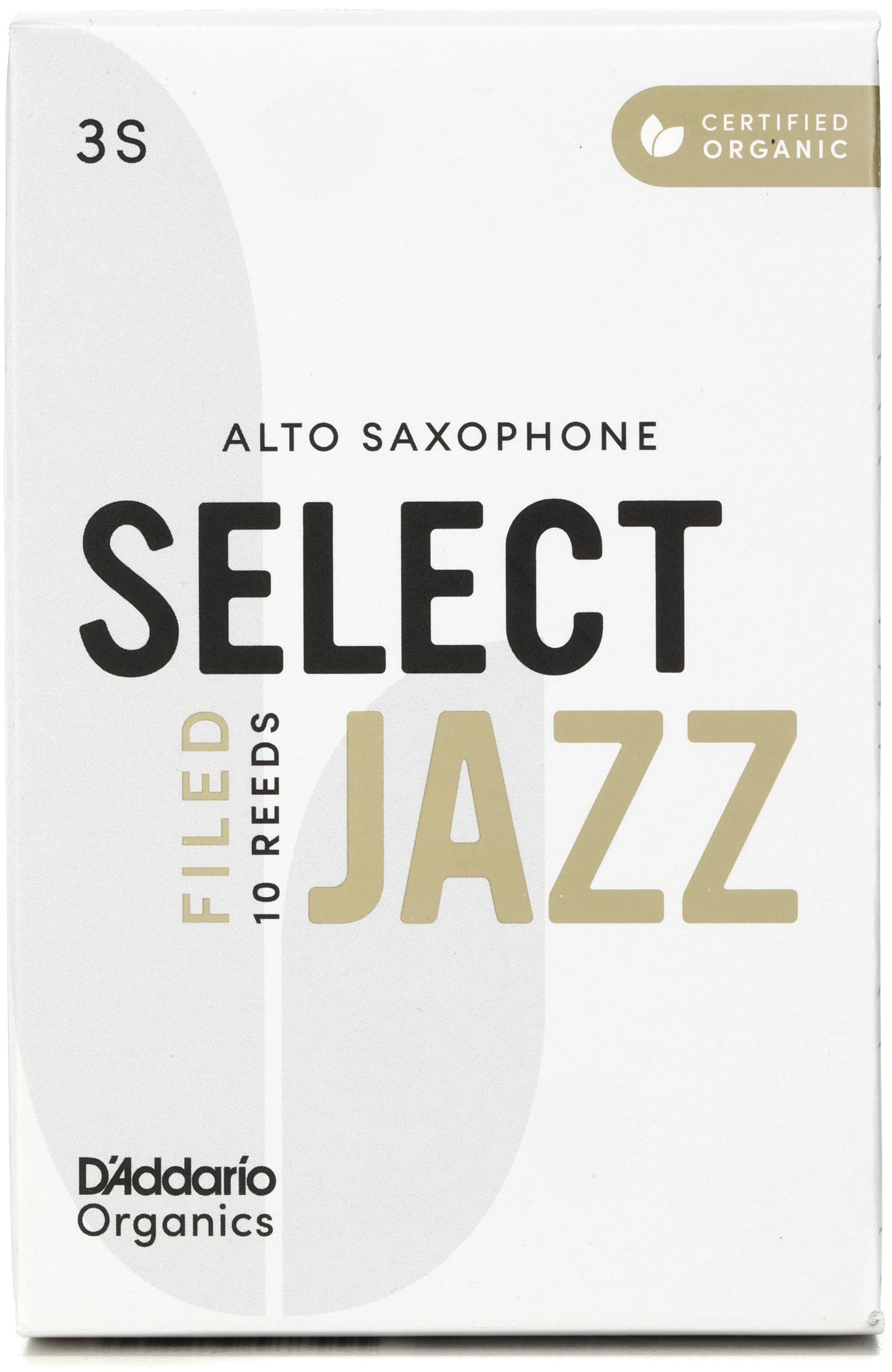 D'Addario Organics Select Jazz Filed Alto Saxophone Reeds - 3 Soft