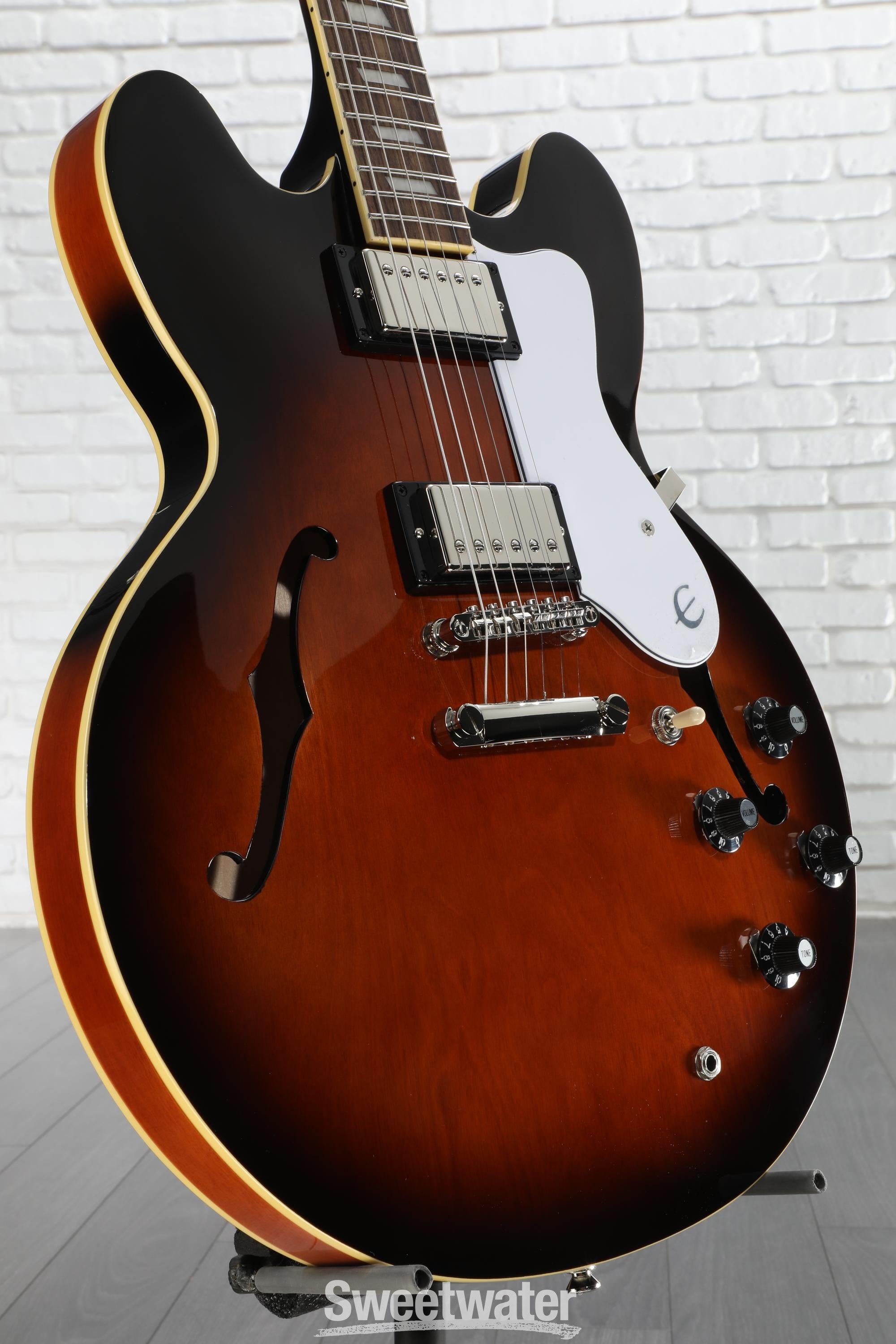 Epiphone Bonehead Riviera Electric Guitar - Dark Tobacco Sunburst