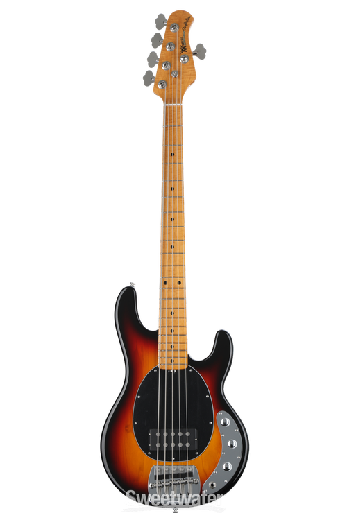 Ernie Ball Music Man StingRay 5 Classic Bass Guitar - Vintage Sunburst with  Maple Fingerboard