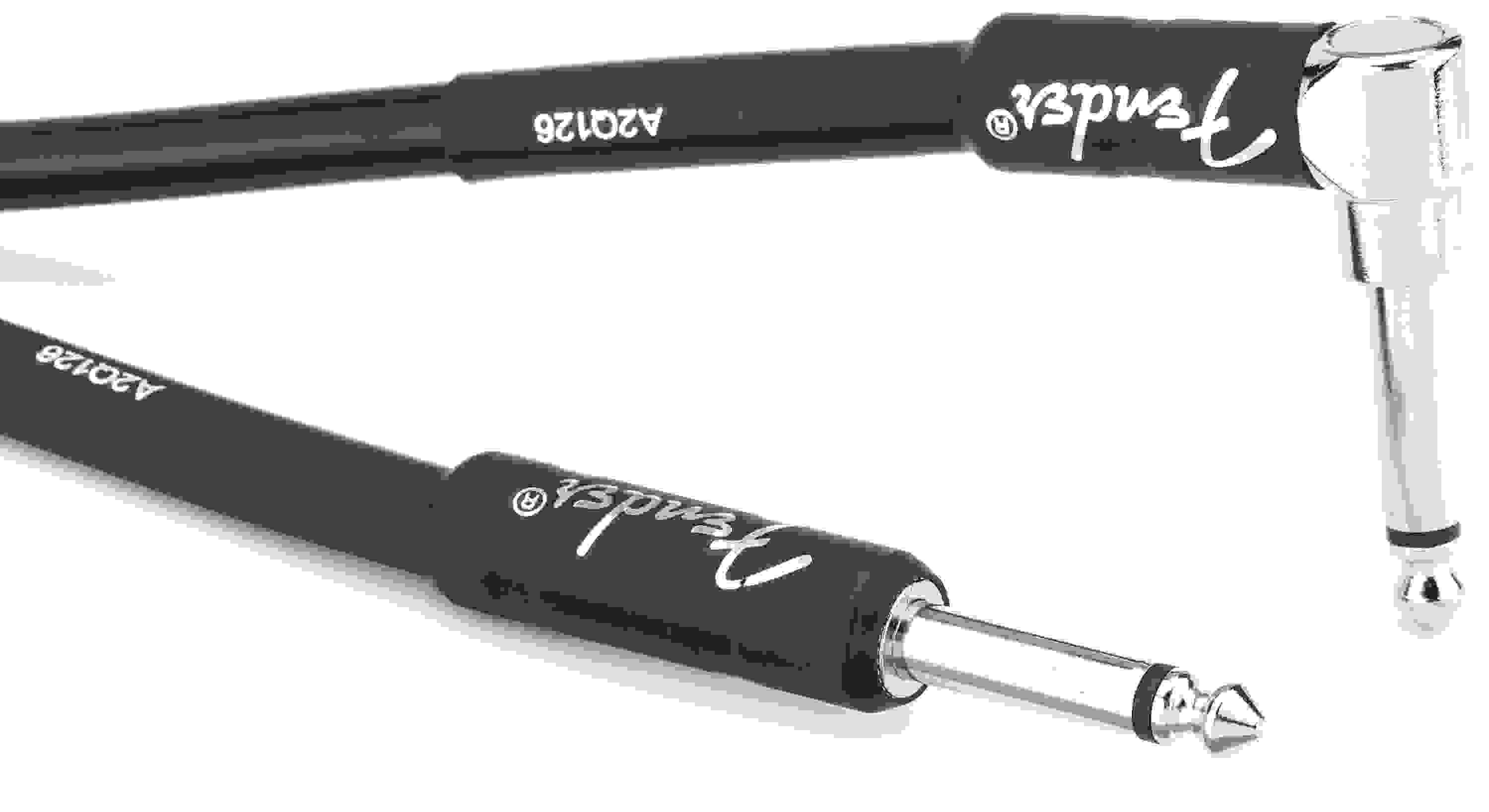 Fender Professional Series Straight to Right Angle Instrument Cable - 10 foot Black
