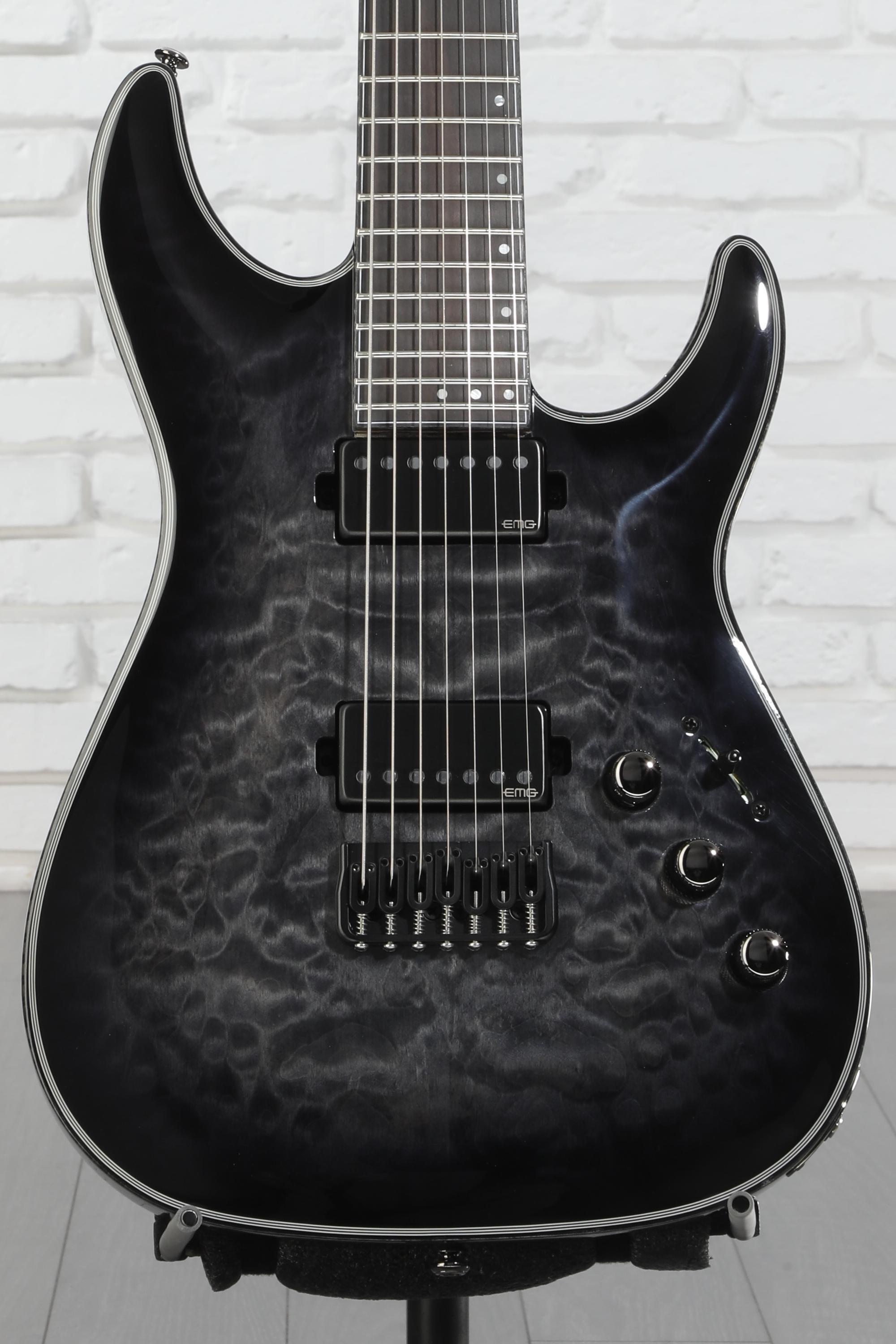 Schecter Hellraiser Hybrid C-7 Electric Guitar - Trans Black Burst