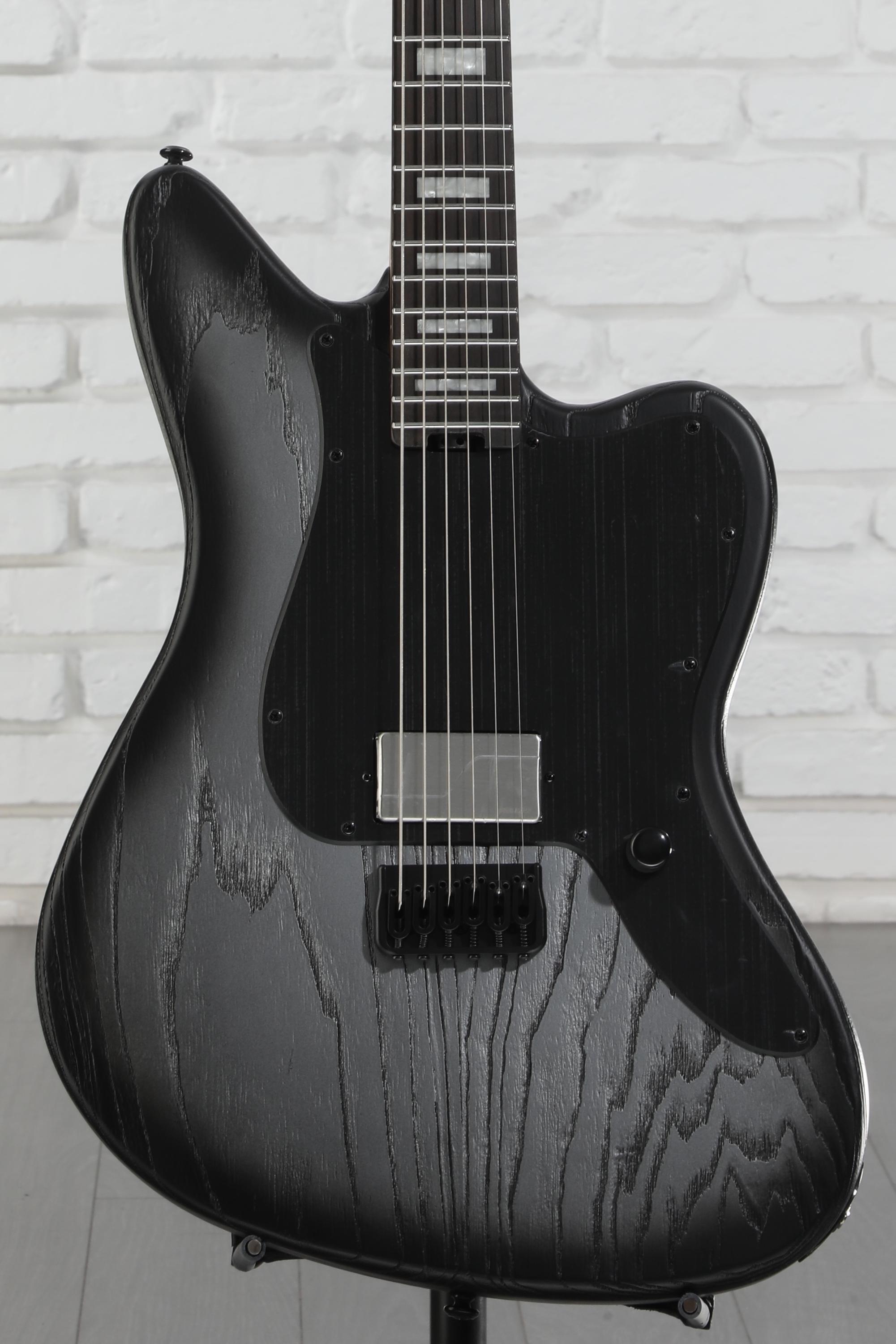 フォークギター ESP LTD XJ-1B Baritone Electric Guitar - Silver Blast
