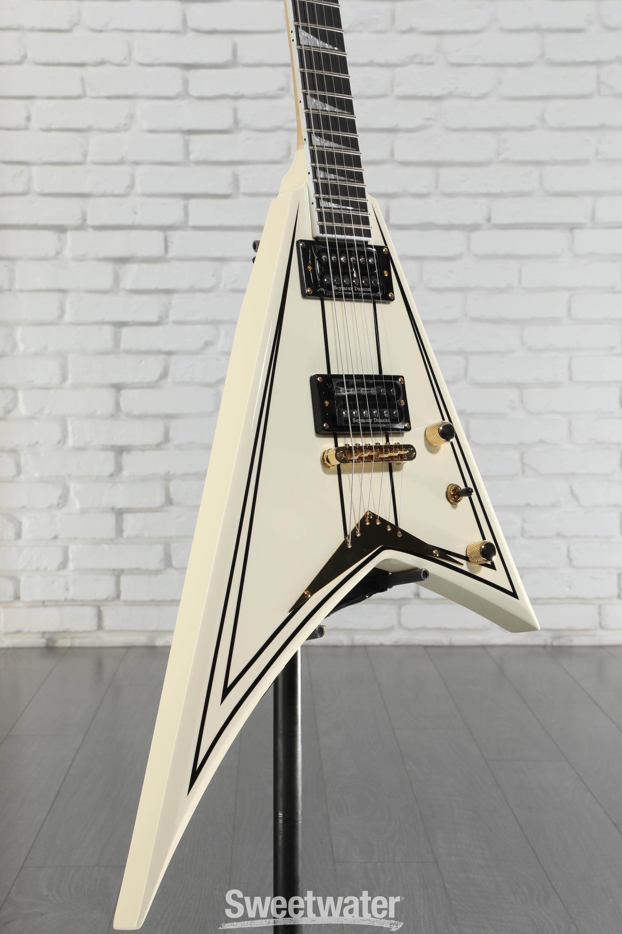 Jackson proシリーズ　RRT-3 アイボリー　ランディV Jackson Pro Series Rhoads RRT3 - Ivory with Black Pinstripes