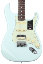 Photo of Fender American Ultra Stratocaster HSS Electric Guitar - Sonic Blue with Roasted Maple Neck and Rosewood Fingerboard, Sweetwater Exclusive in the USA