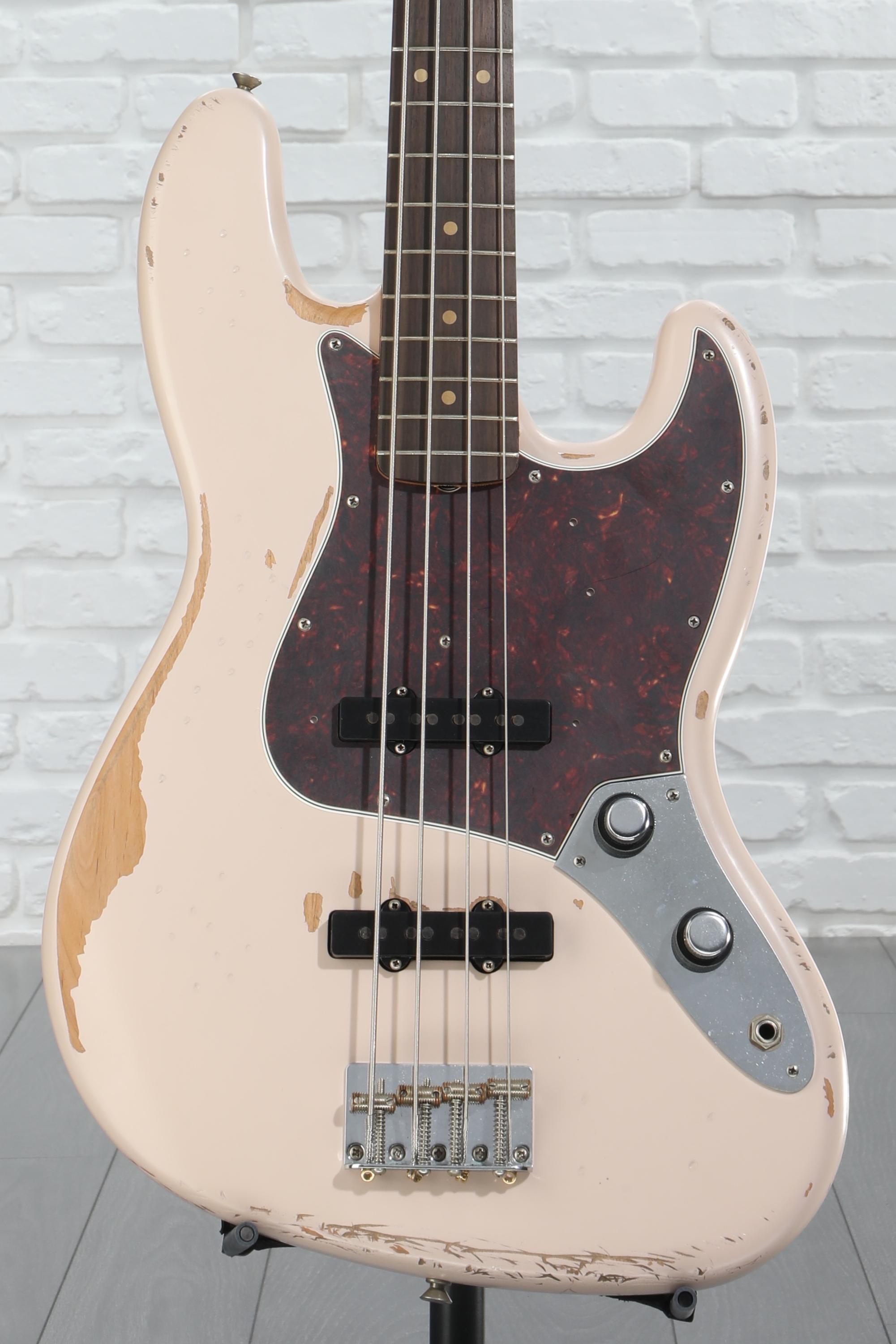 Fender Flea Jazz Bass - Shell Pink, Road Worn | Sweetwater Fender Flea Jazz Bass - Shell Pink, Road Worn | Sweetwater