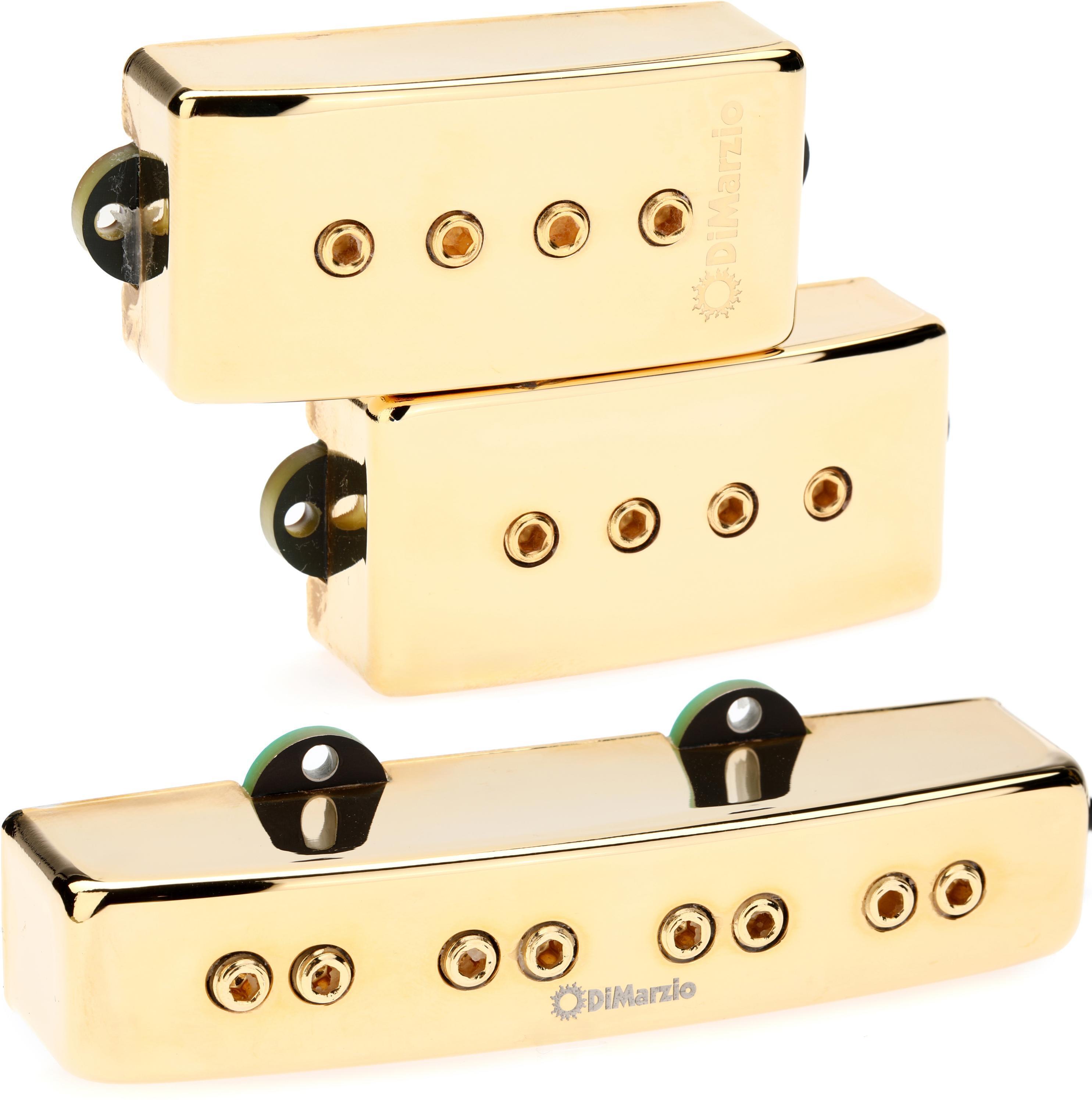 DiMarzio Relentless PJ Pair 4-string Bass Pickup Set - Gold Cover