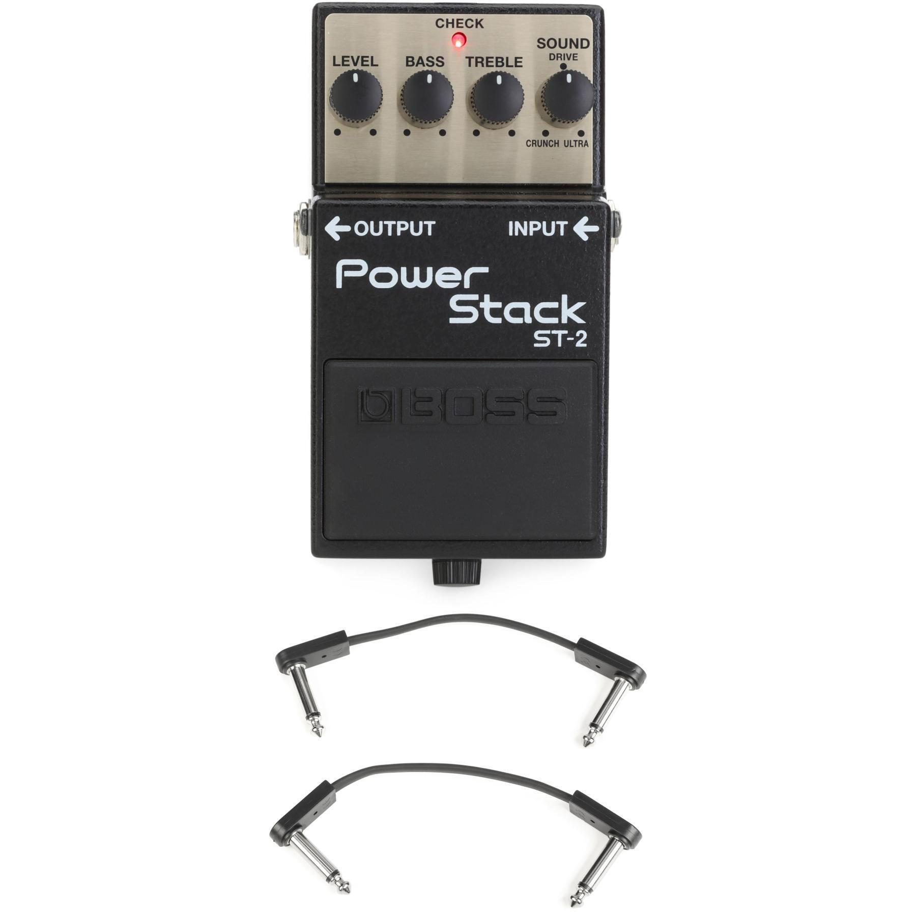 Boss ST-2 Power Stack Overdrive Pedal with EBS Patch Cables