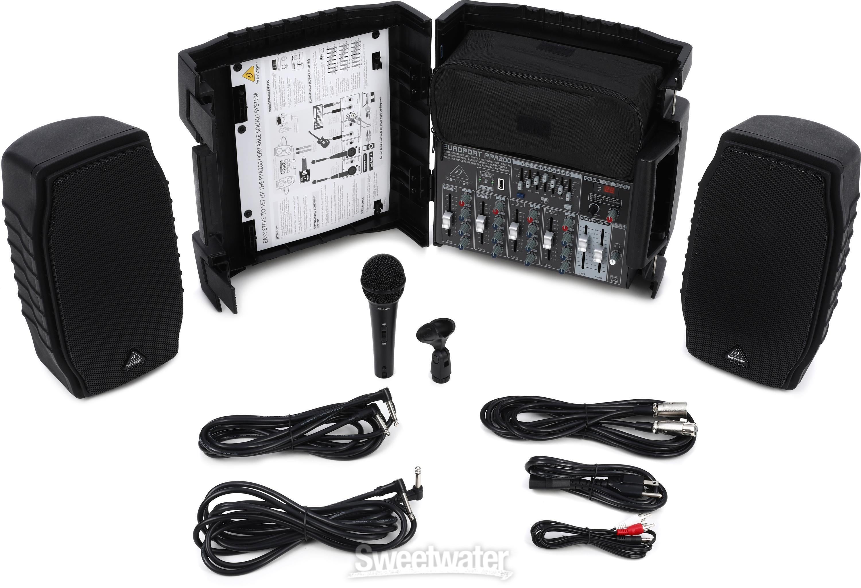 Behringer Europort PPA200 5-channel Portable PA System | Sweetwater