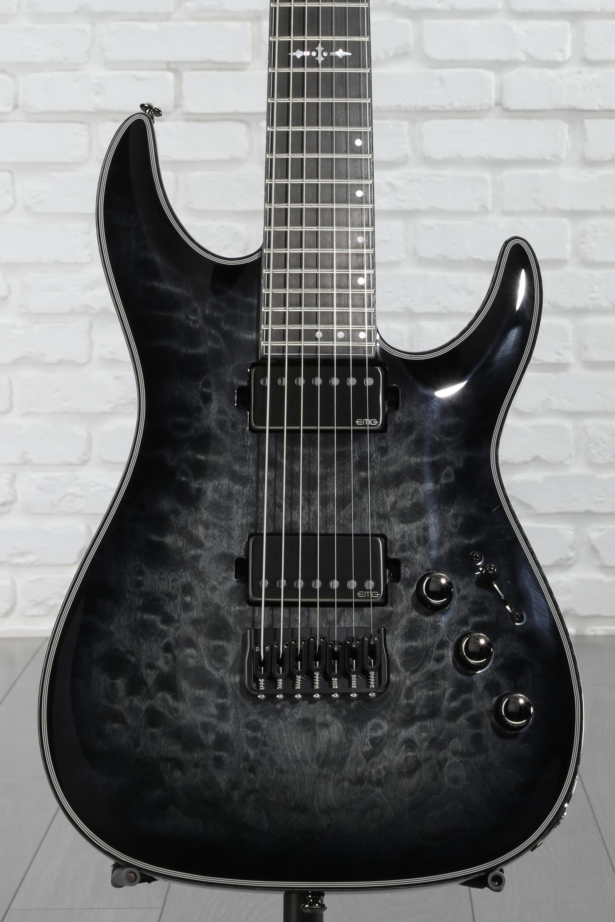 Schecter Hellraiser Hybrid C-7 Electric Guitar - Trans Black