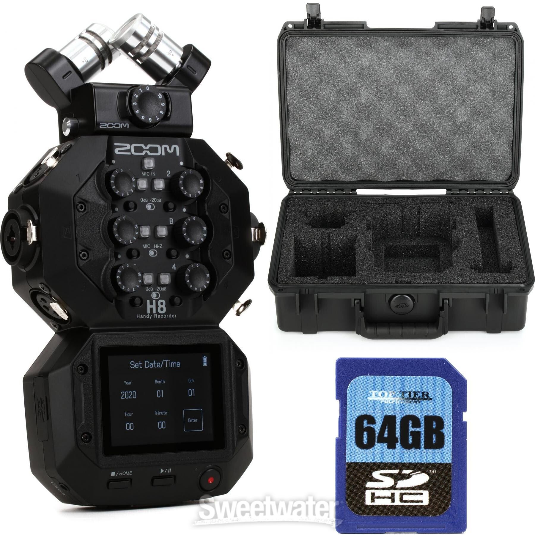 Zoom H8 8-input Handy Recorder and Case Bundle