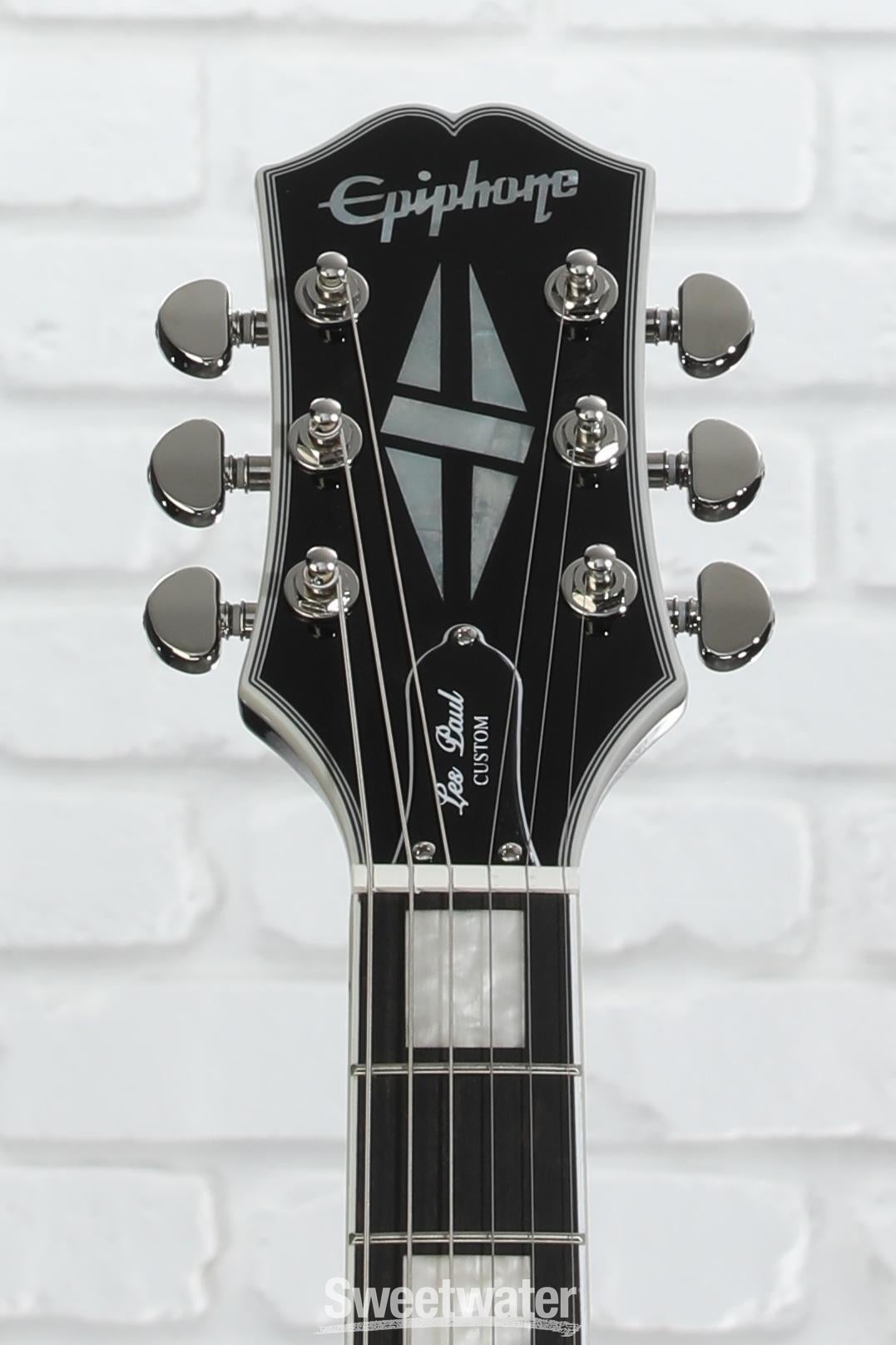 Epiphone Les Paul Custom Electric Guitar - Viper Blue, Sweetwater Exclusive