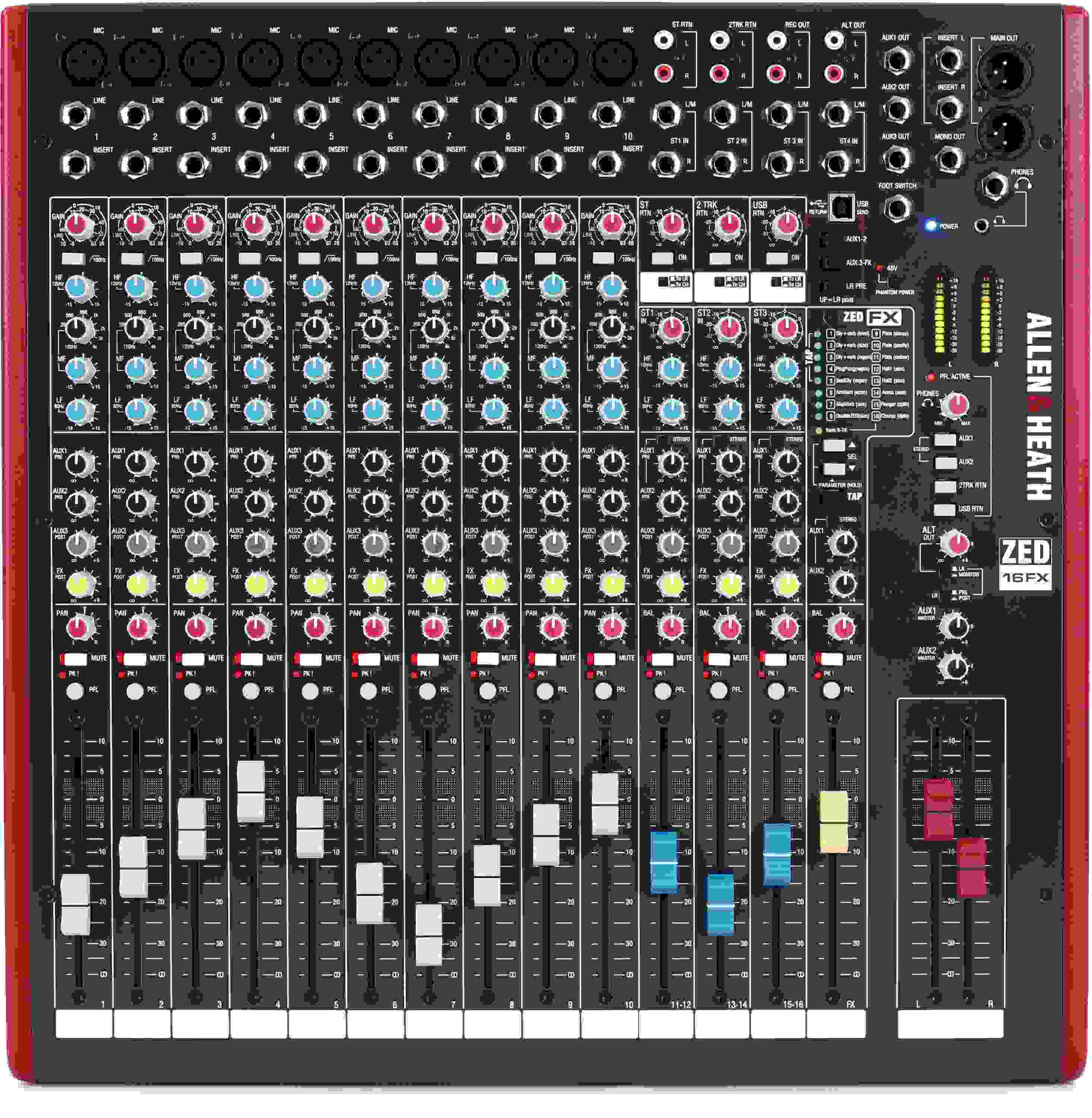 Allen & Heath ZED-16FX 16-channel Mixer with USB Audio Interface and ...