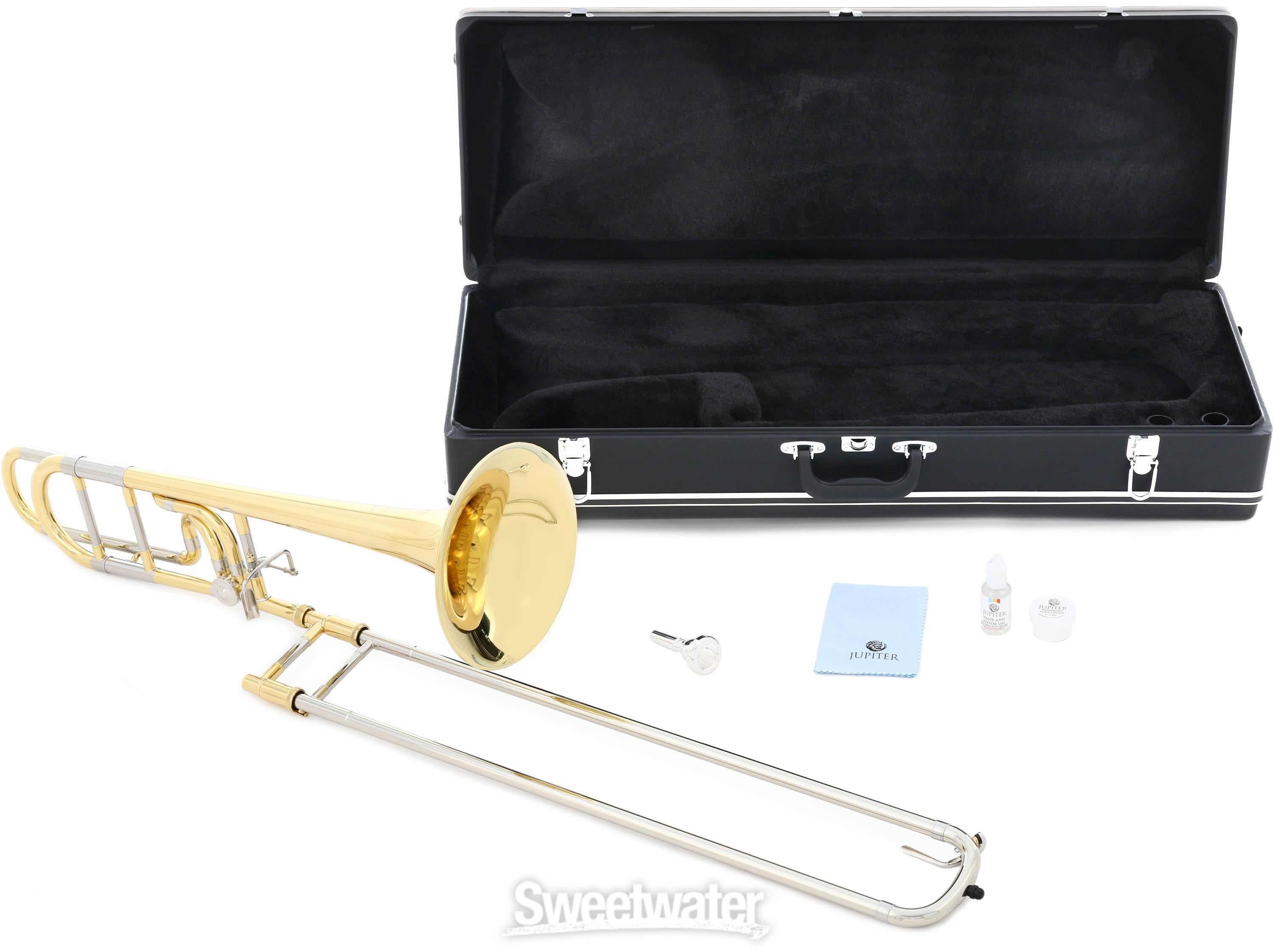 Jupiter JTB1150FO Intermediate Trombone - Red Brass Bell - F Attachment -  Clear Lacquer