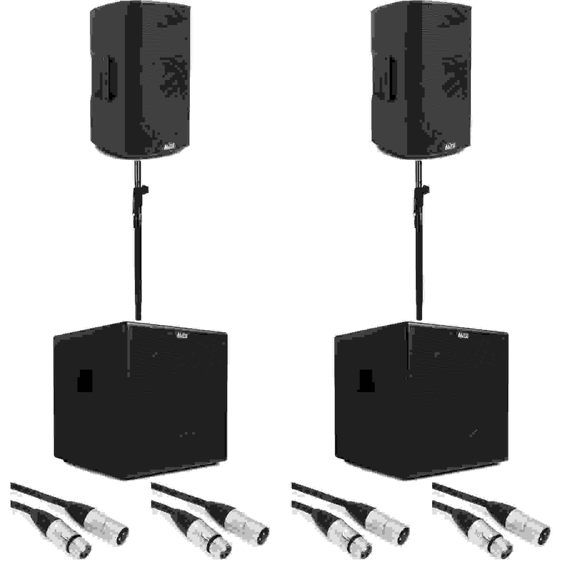 Alto Professional TX412 700-watt 12-inch Powered Speaker Pair and Subwoofers Bundle