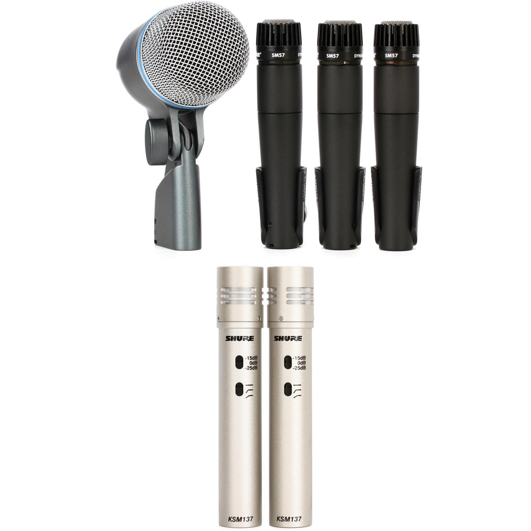 Shure DMK57-52 and KSM137 Pair Drum Microphone Bundle | Sweetwater