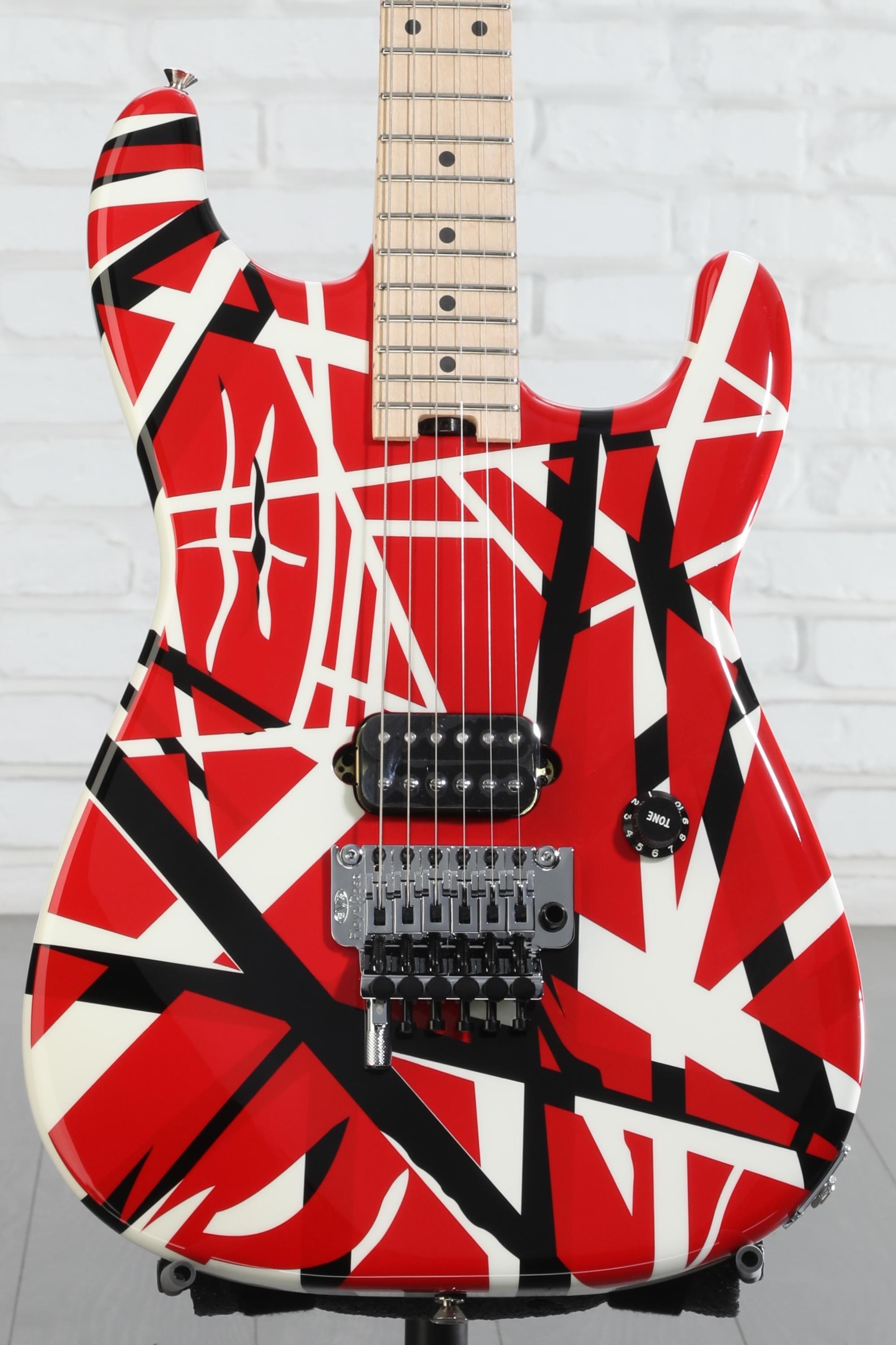 EVH Striped Series - Red with Black and White Stripes | Sweetwater