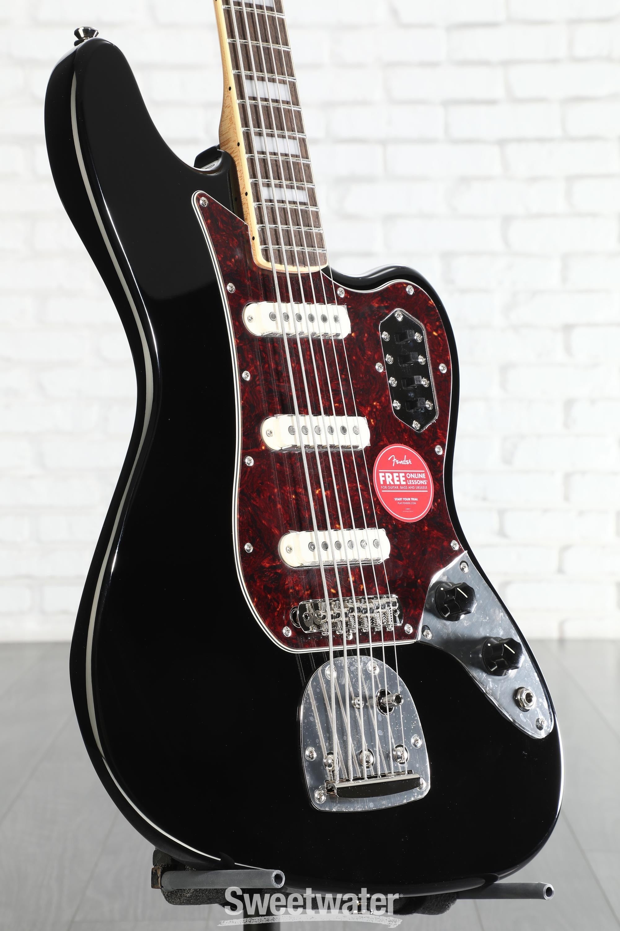 Squier Classic Vibe Bass VI Guitar - Black | Sweetwater