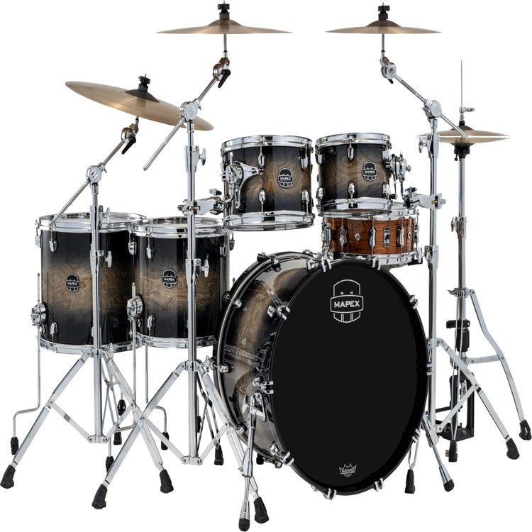 Mapex Saturn VI Studioease 5-piece Shell Pack - Black Ink Burst
