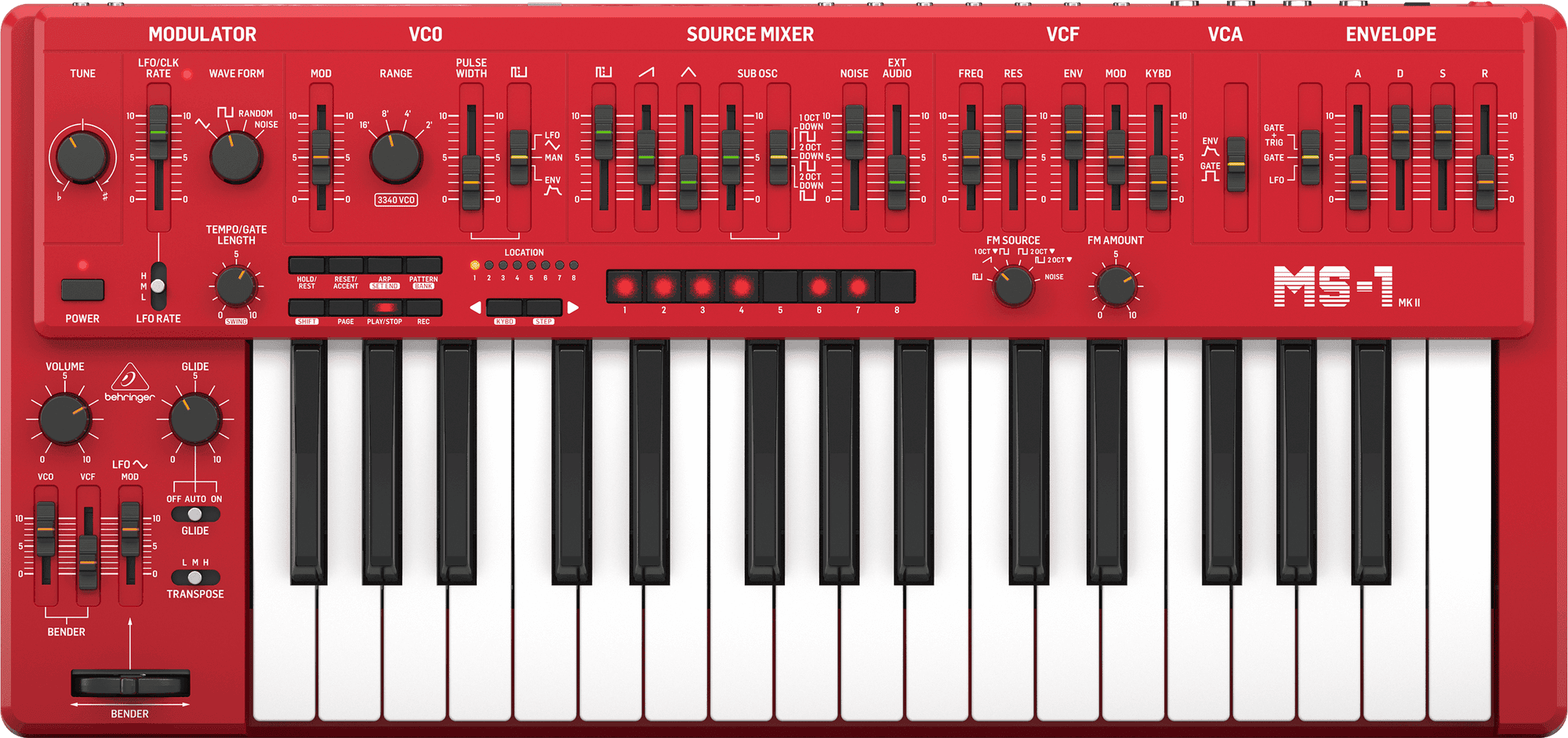 Behringer MS-1 MK II-RD 32-key Monophonic Analog Synthesizer
