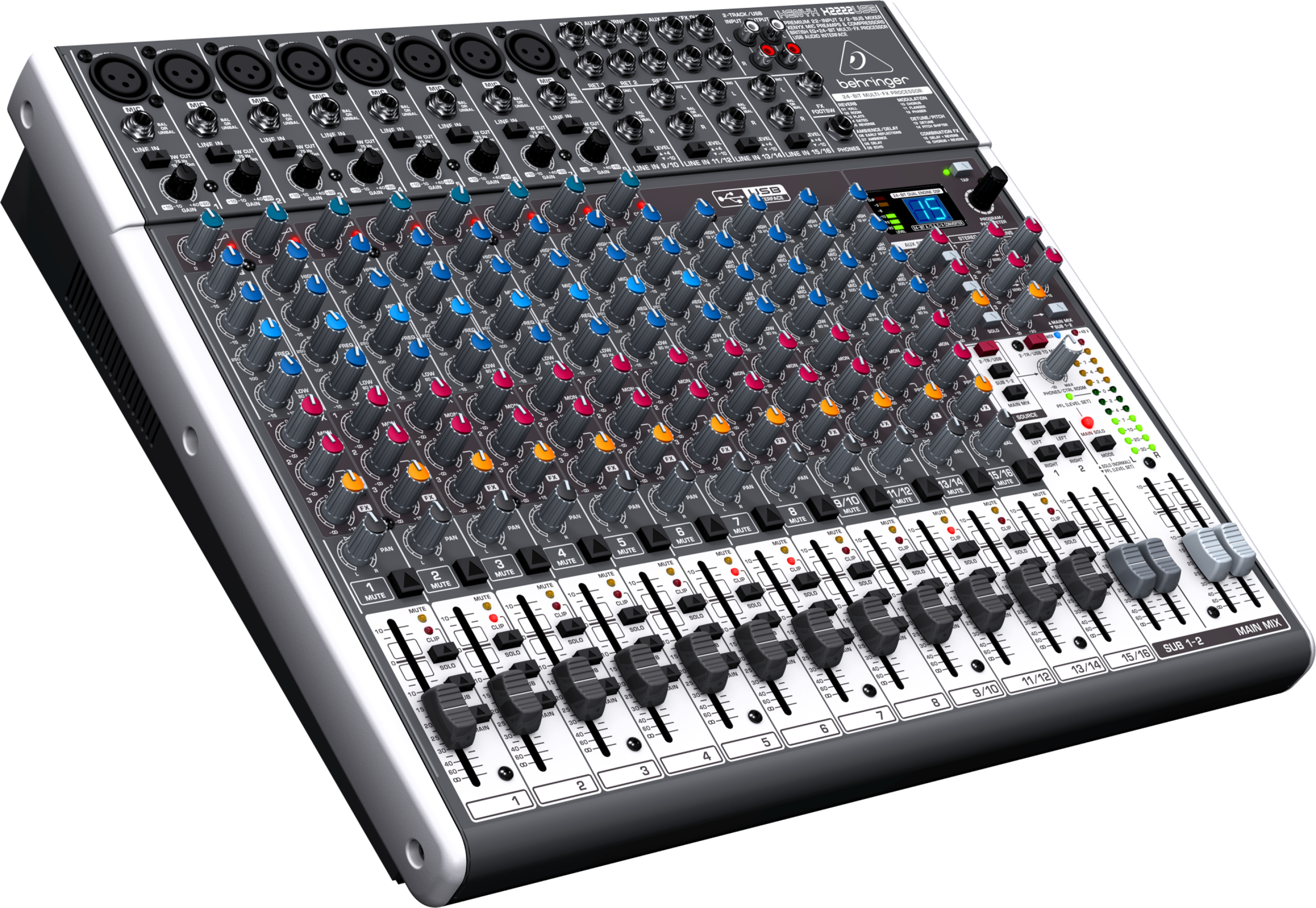 Bundled Item: Behringer Xenyx X2222USB Mixer with USB and Effects