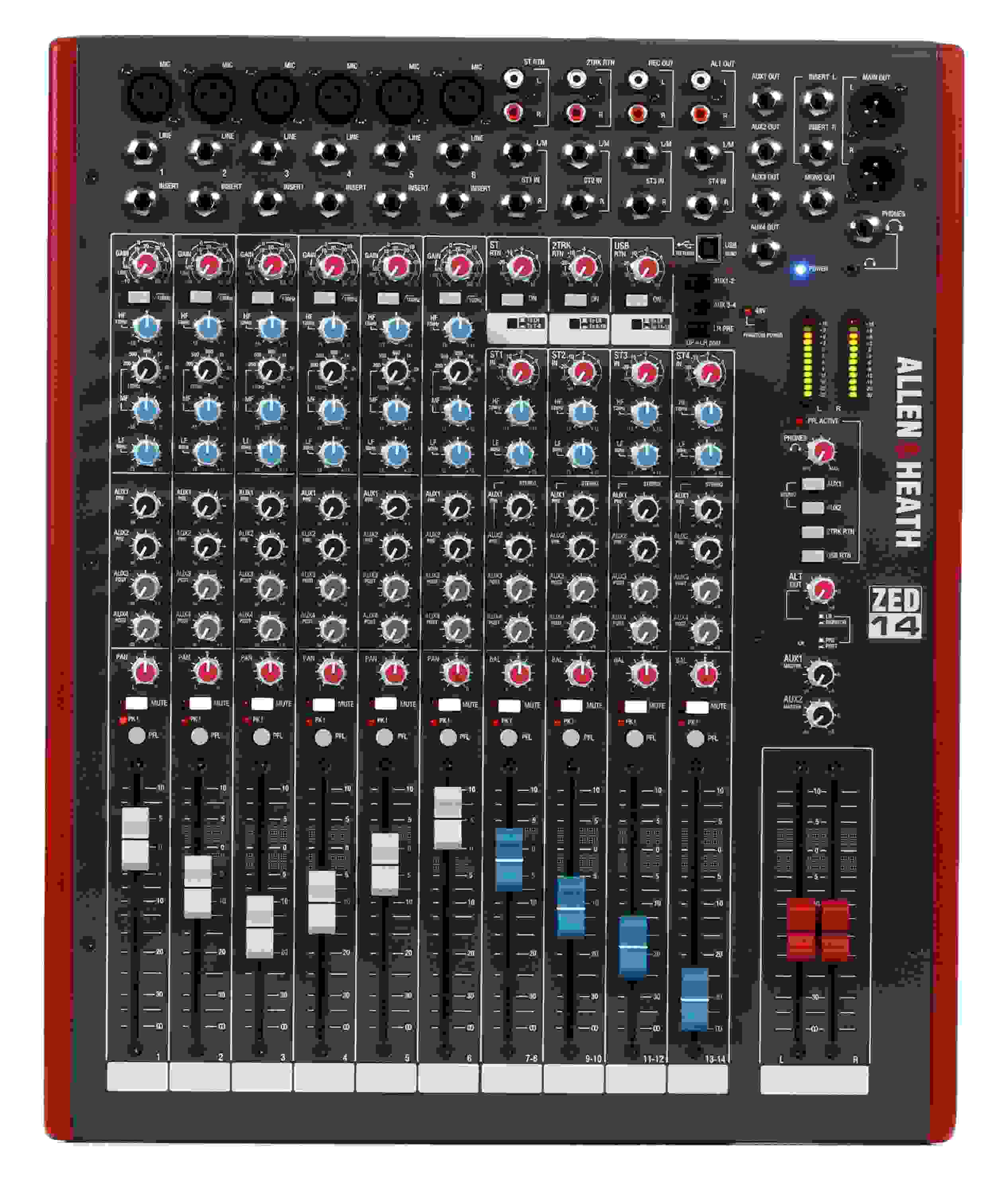 Allen & Heath ZED-14 12-channel Mixer with USB Audio Interface
