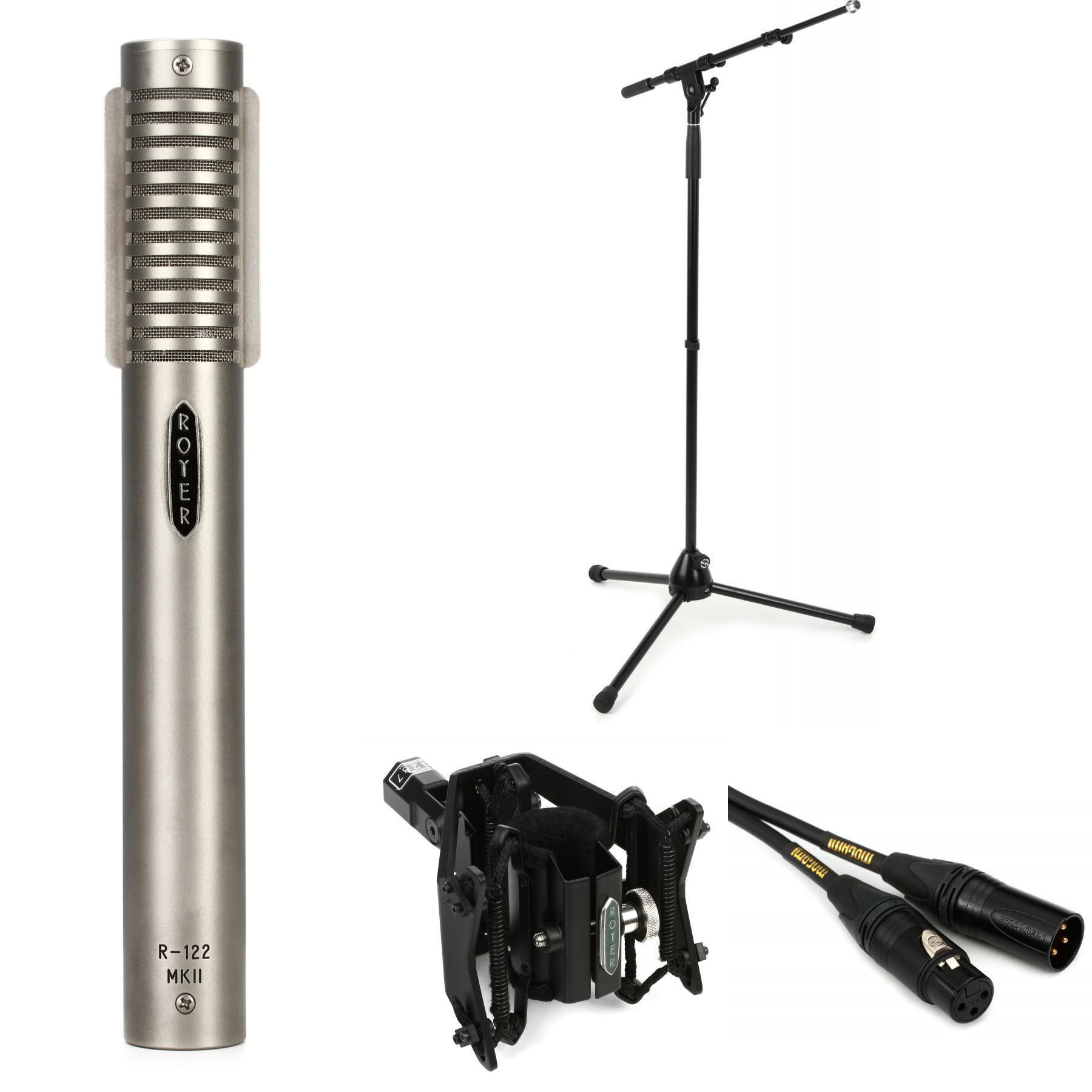 Royer R-122 MKII Active Ribbon Microphone Bundle with Stand and Cable