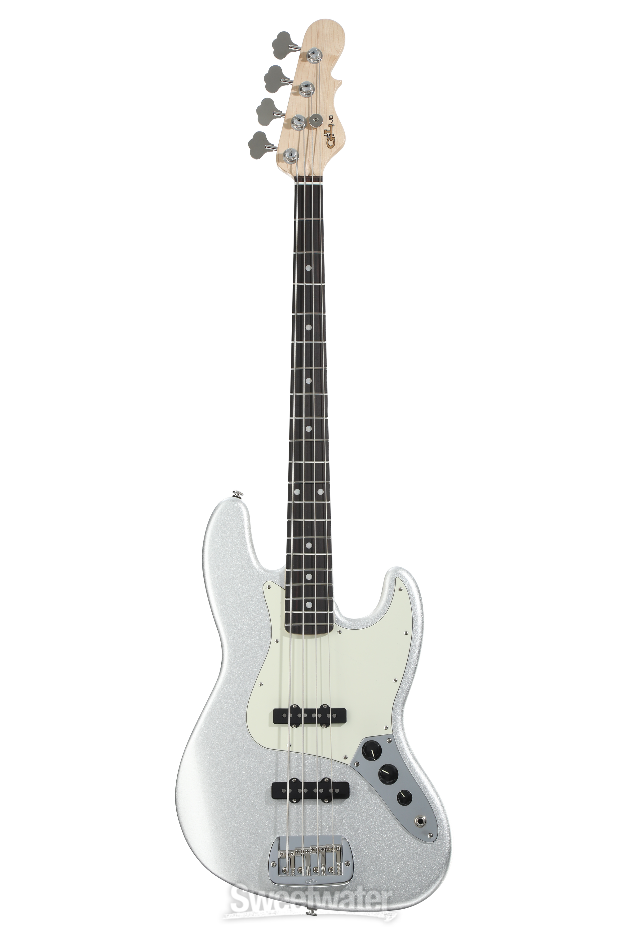 G&L Fullerton Deluxe JB Bass Guitar - Silver Metallic | Sweetwater
