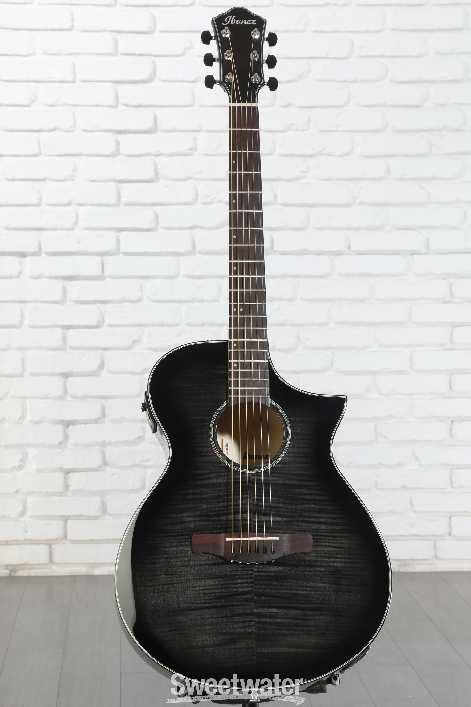 Ibanez AEWC400 Acoustic-Electric Guitar - Transparent Black