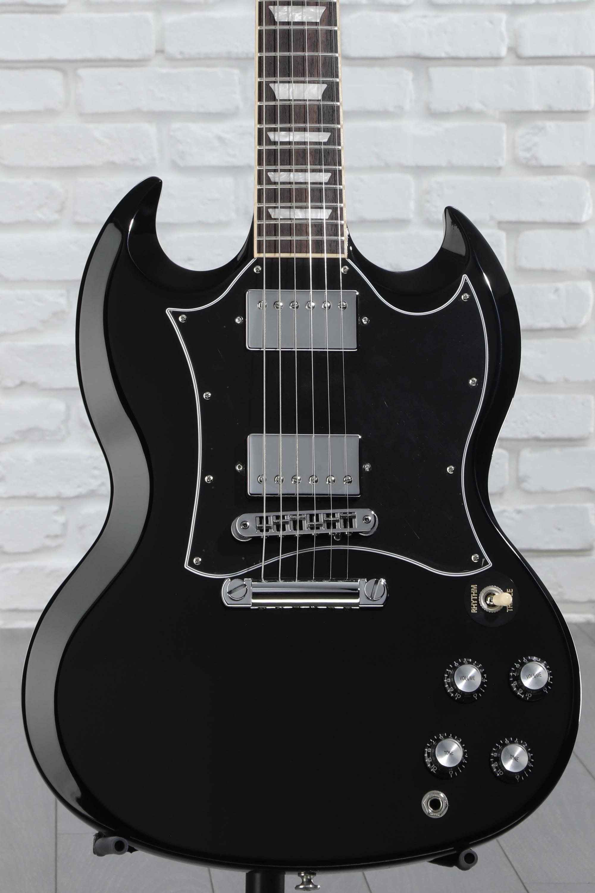 ギター Gibson 2000y SG Standard / Ebony Black Gibson SG Standard Electric Guitar - Ebony | Sweetwater