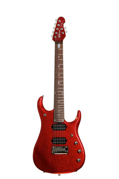 ギター Space Ball Ernie Ball Music Man JP13 7 - Cardinal Red Sparkle | Sweetwater